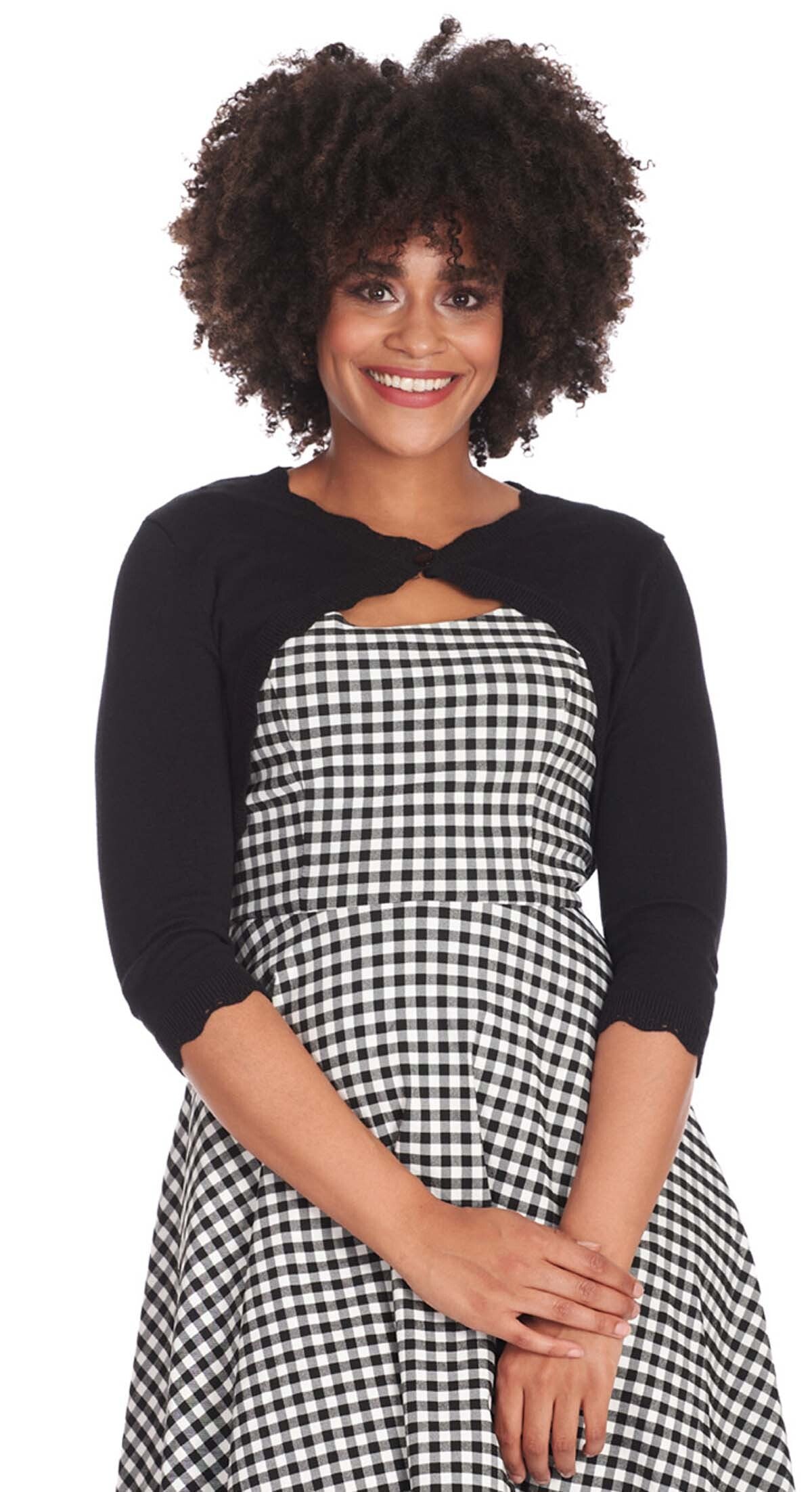Banned_LUCY_CLASSIC_Cropped_34_Arm_Retro_BOLERO_Strickjack-_Schwarz__PLUS_SIZE-1