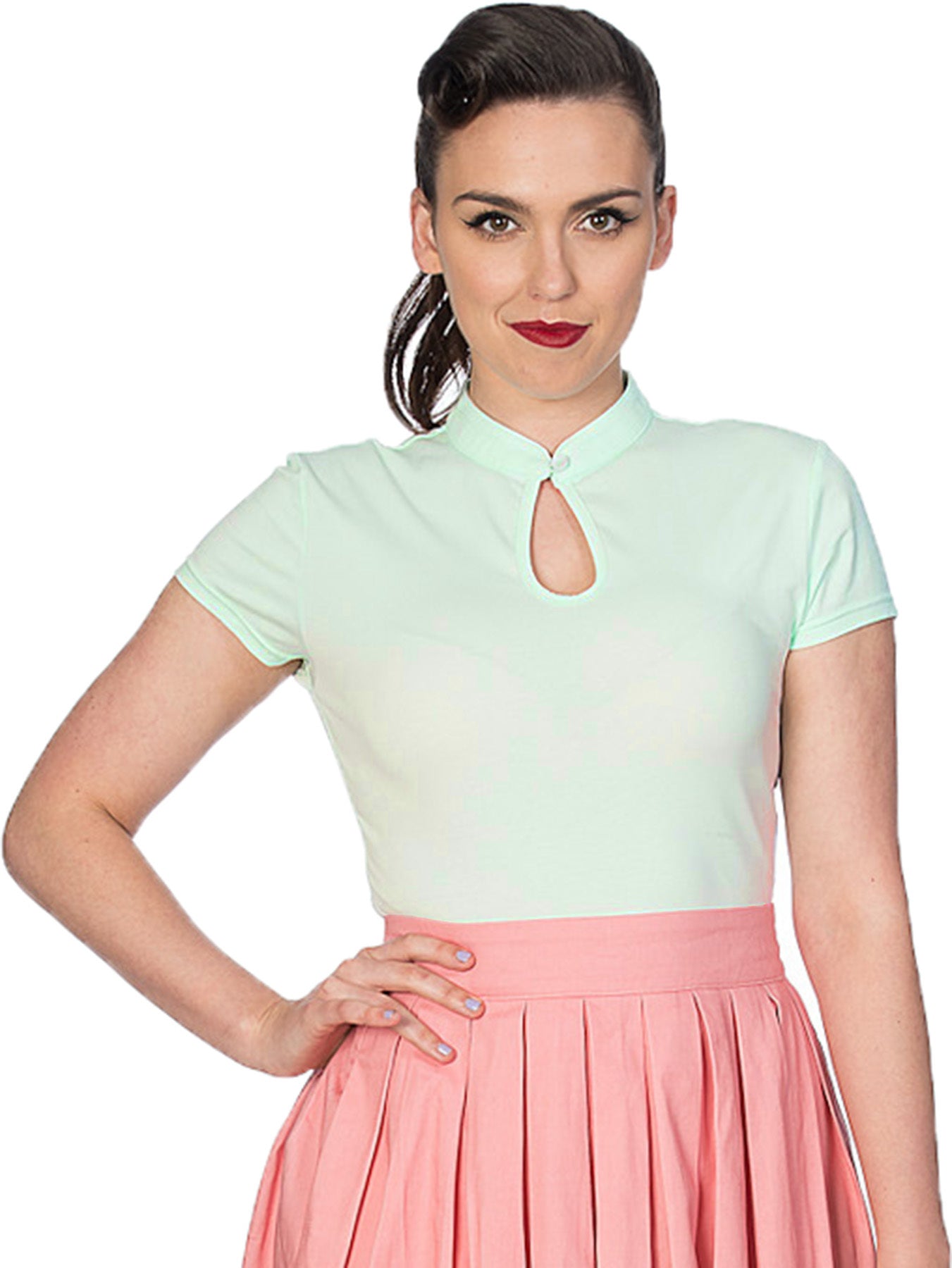 Banned_MANDARIN_COLLAR_Retro_PLAIN_Peephole_Kurzarm_SHIRT_Oberteil_Mint_Killer_Kirsche-1fxafL3NyiQCwB