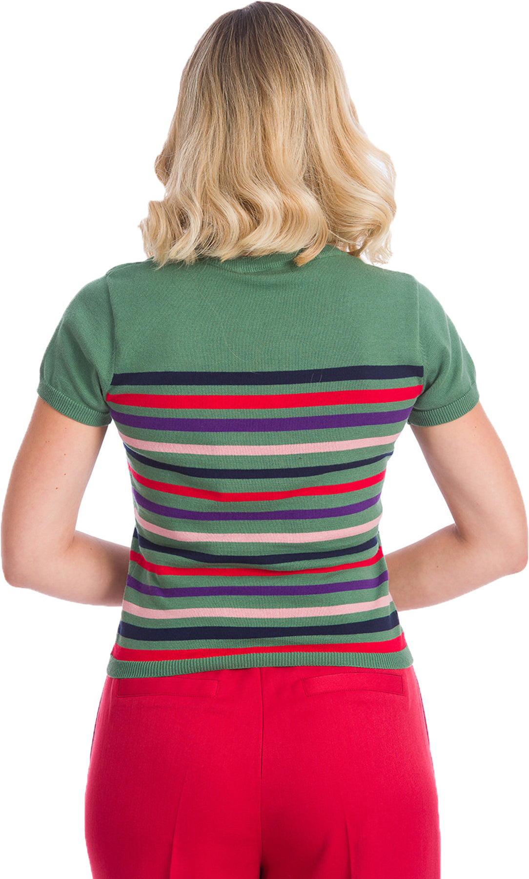 Banned_MEMORY_LANE_STRIPE_50s_Streifen_Kurzarm_Feinstrick_SHIRT_Oberteil_TOP_Gruen_Killer_Kirsche-2