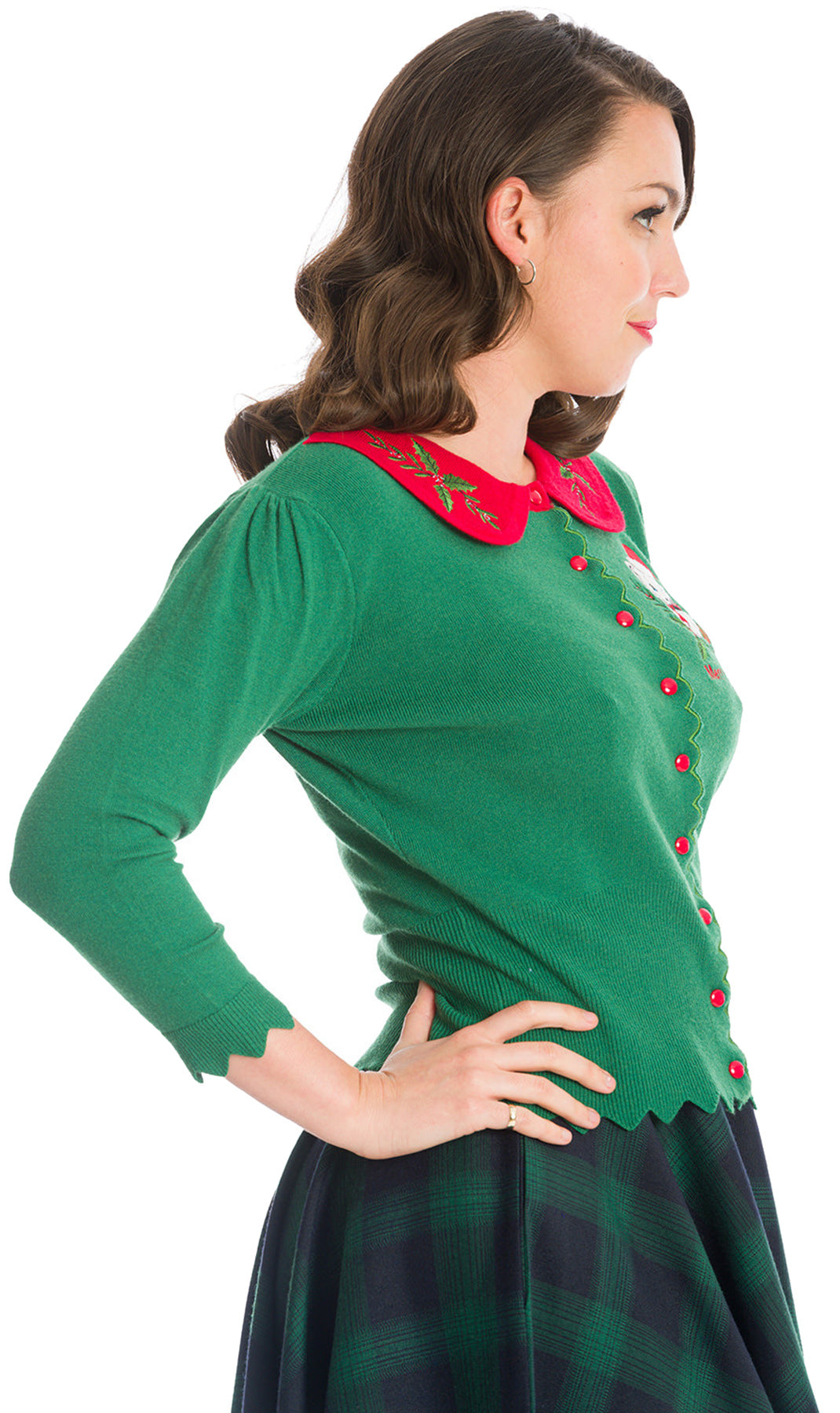 Banned_MERRY_CATMUS_Bubikragen_CAT_Katze_Stickerei_CARDIGAN_Strickjacke_gruen_killer_kirsche_2