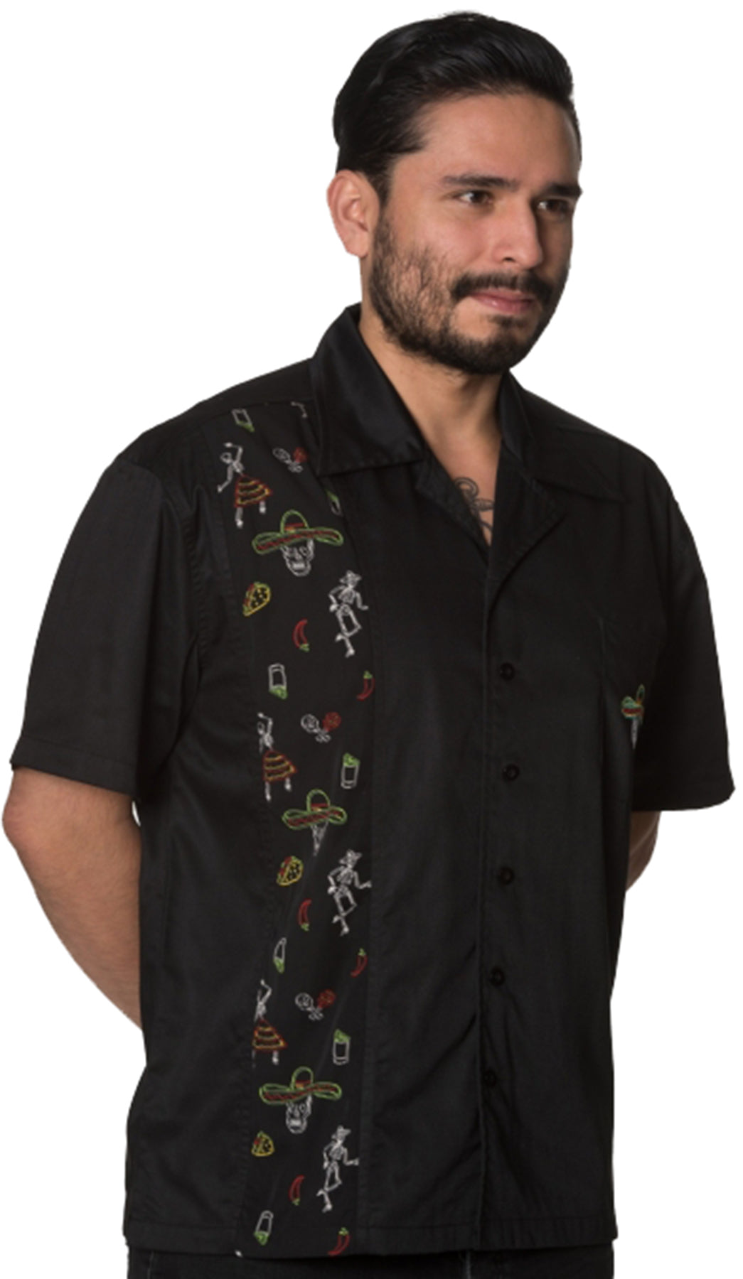 Banned_MIDNIGHT_CITY_Mexican_Folklore_SKULLS_Skeleton_BOWLING_HEMD_Shirt_killer_kirsche_2