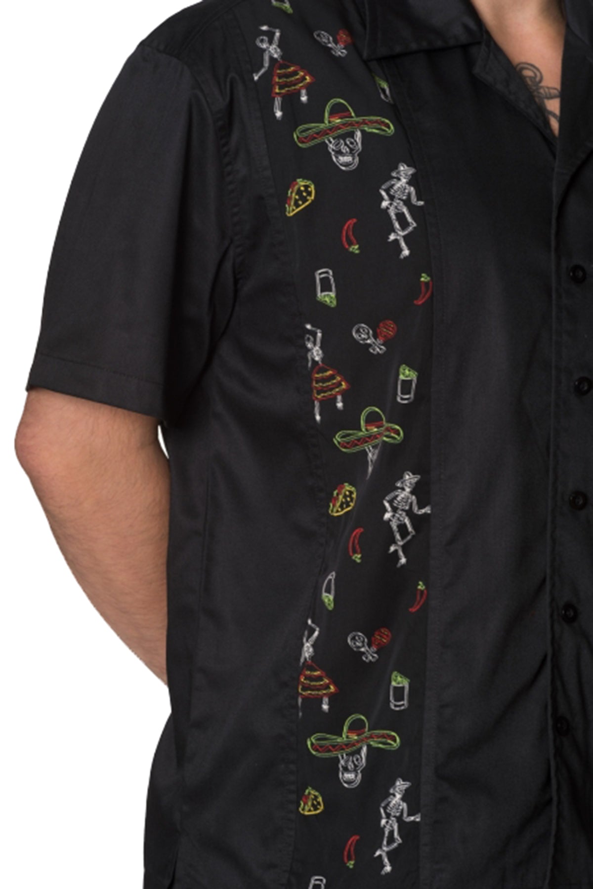 Banned_MIDNIGHT_CITY_Mexican_Folklore_SKULLS_Skeleton_BOWLING_HEMD_Shirt_killer_kirsche_4