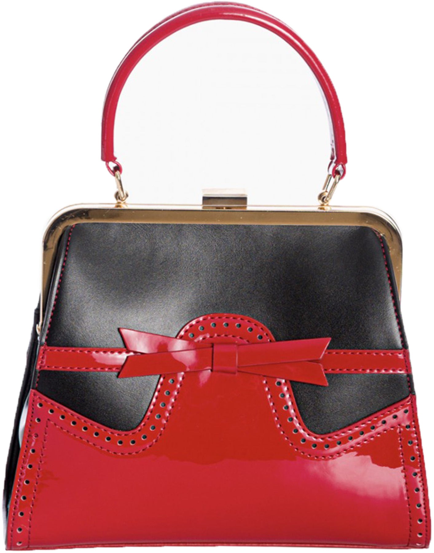 Banned_MY_SHARONA_Vintage_LACK_Budapeste_Brogue_TASCHE_Handbag_Rot-Schwarz_Killer_Kirsche-1XcVNgXKATJ6KK