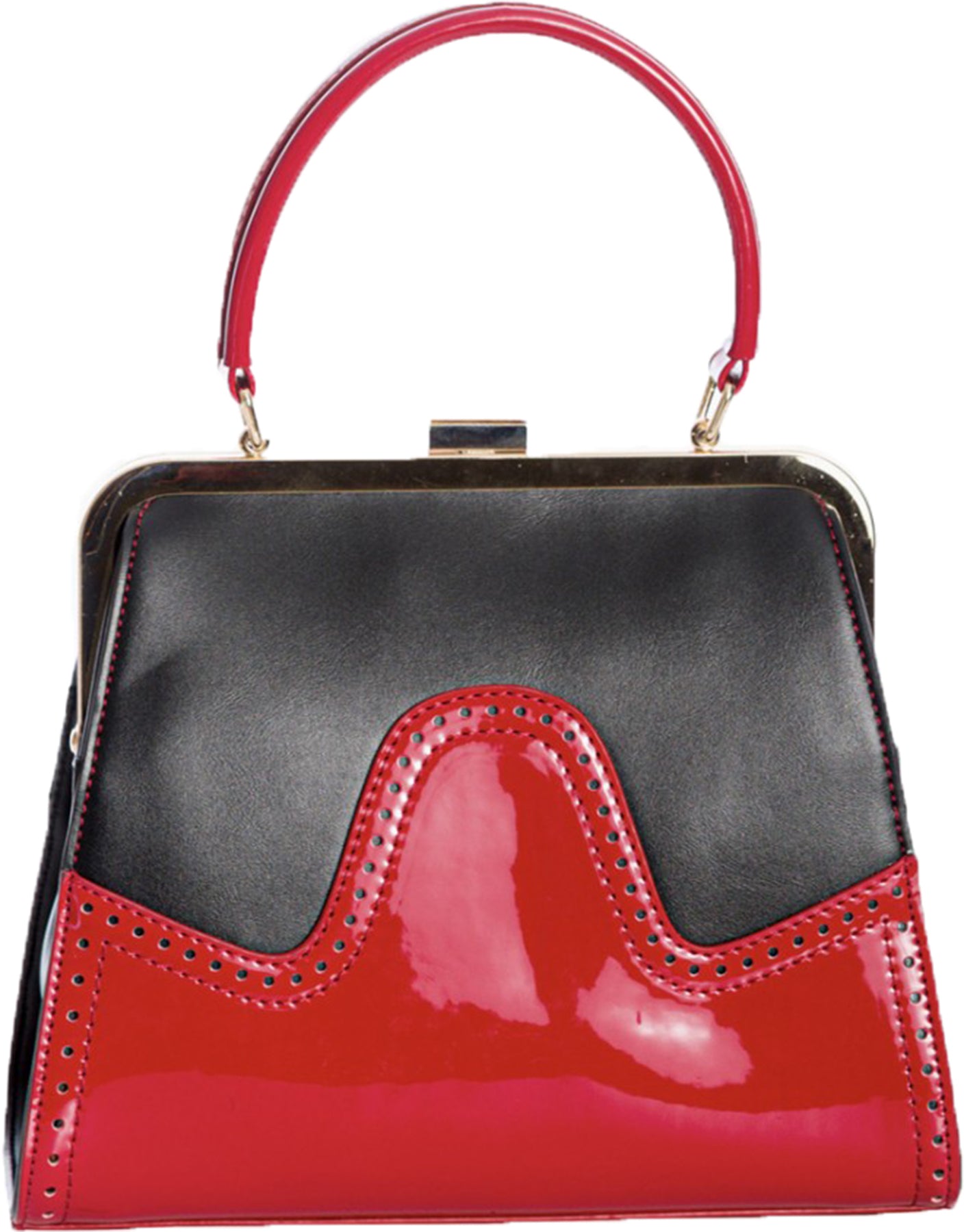 Banned_MY_SHARONA_Vintage_LACK_Budapeste_Brogue_TASCHE_Handbag_Rot-Schwarz_Killer_Kirsche-3oGm0jl0HgmNLR