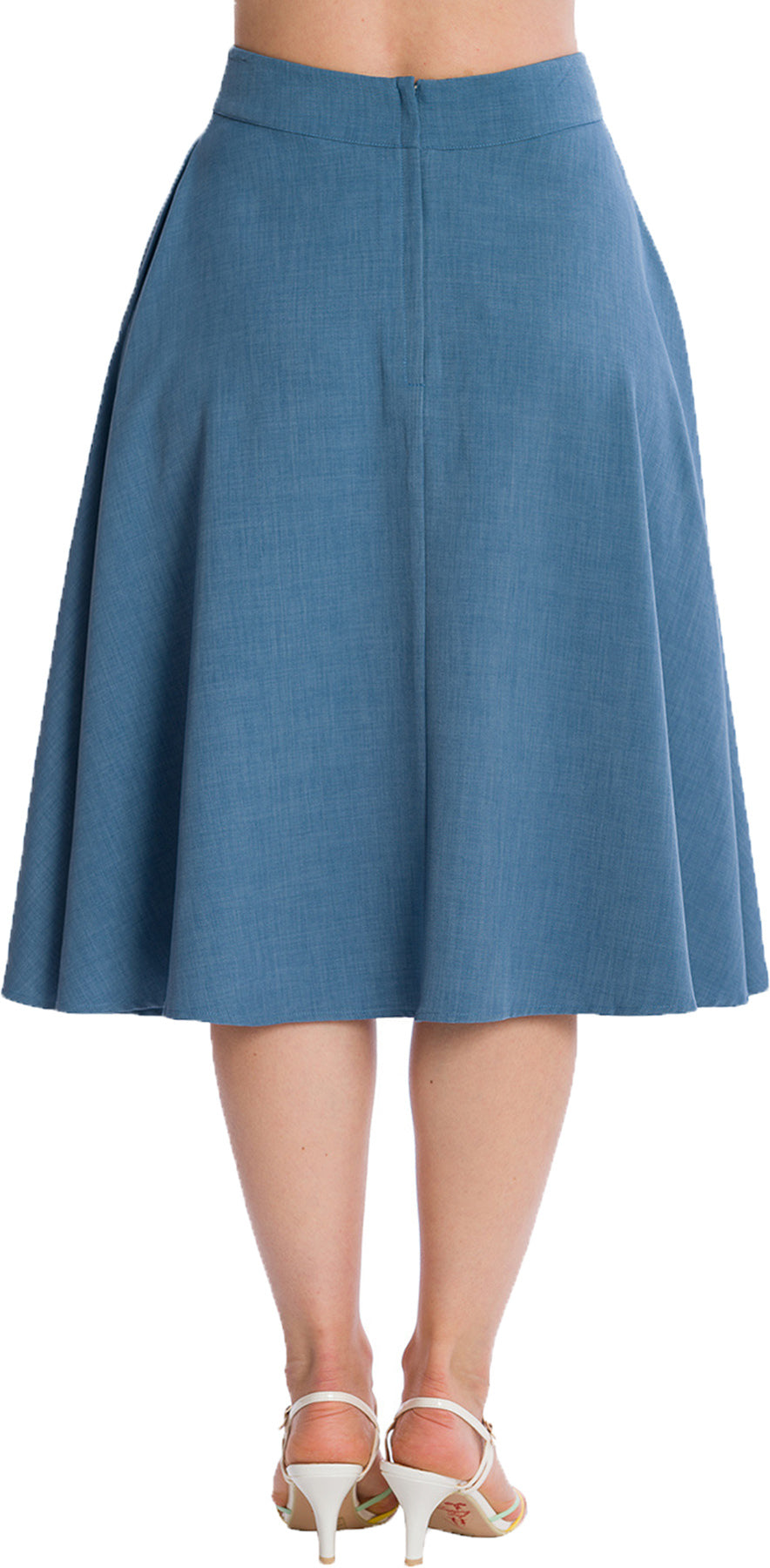 Banned_MY_SUMMER_STAPLE_High_Waist_BASIC_50s_A-Linie_SWING_SKIRT_Rock_Blau_Killer_Kirsche-4
