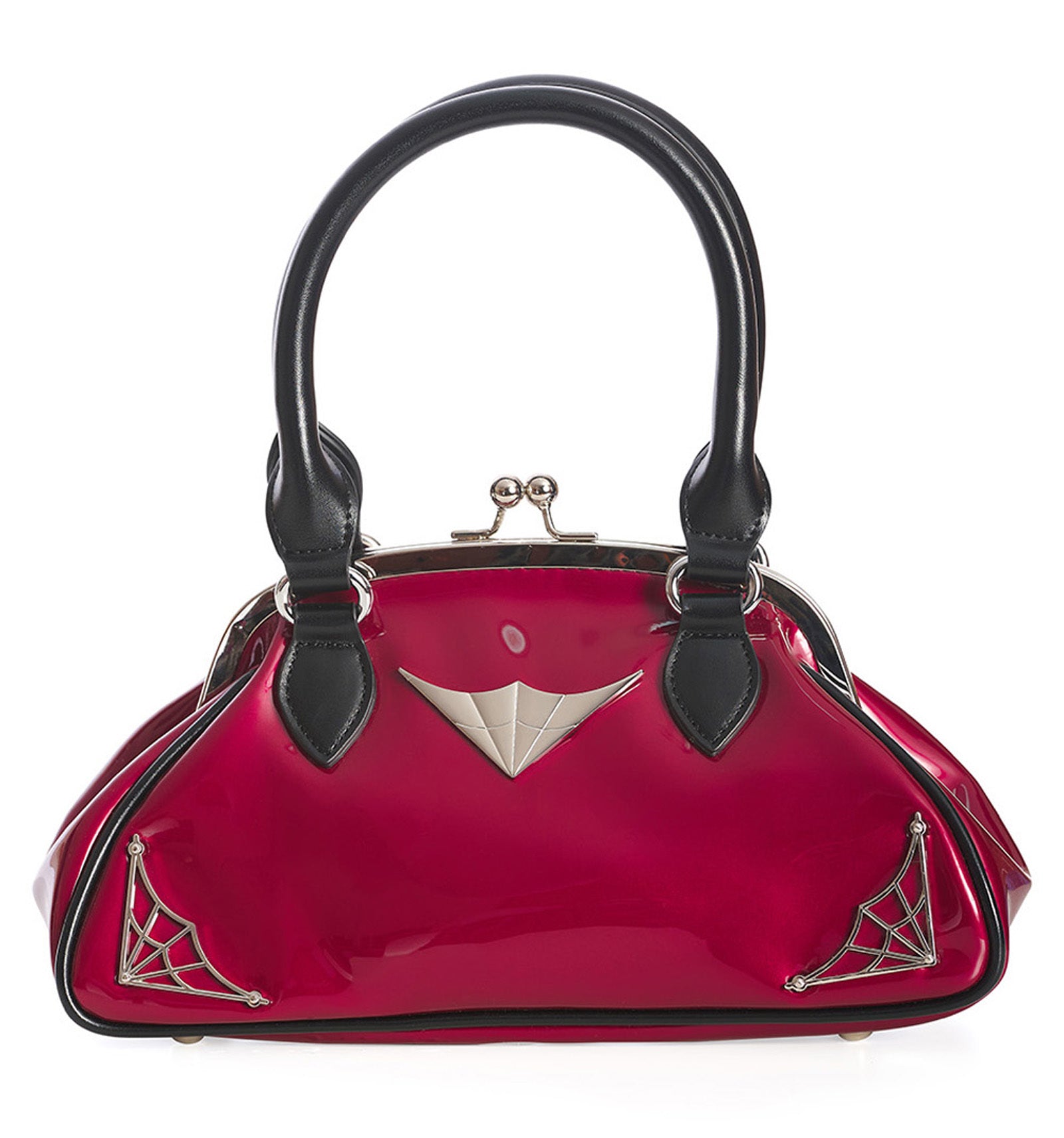 Banned_NIGHT_LOVERS_Kisslock_LACK_Spiderweb_HENKELTASCHE_Handbag_Burgundy-1