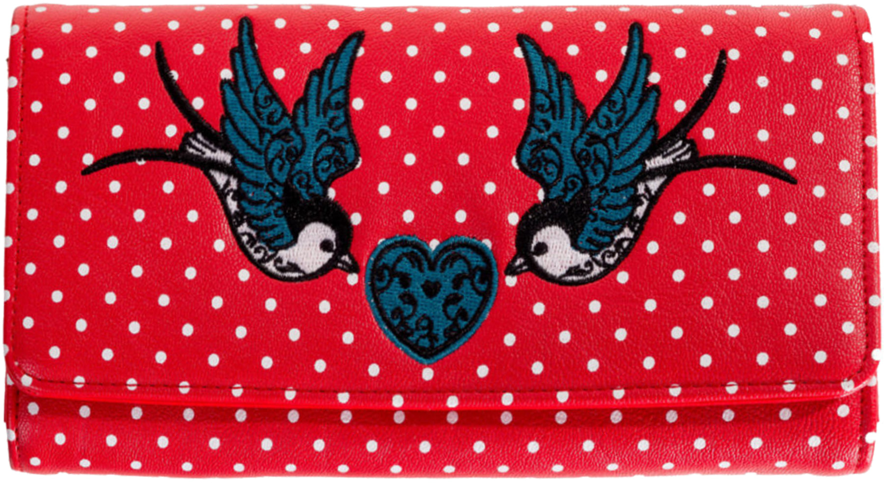 Banned_NOW_OR_NEVER_Vintage_Swallow_Love_Punkte_GELDBEUTEL_-_Rot_killer_kirsche_1