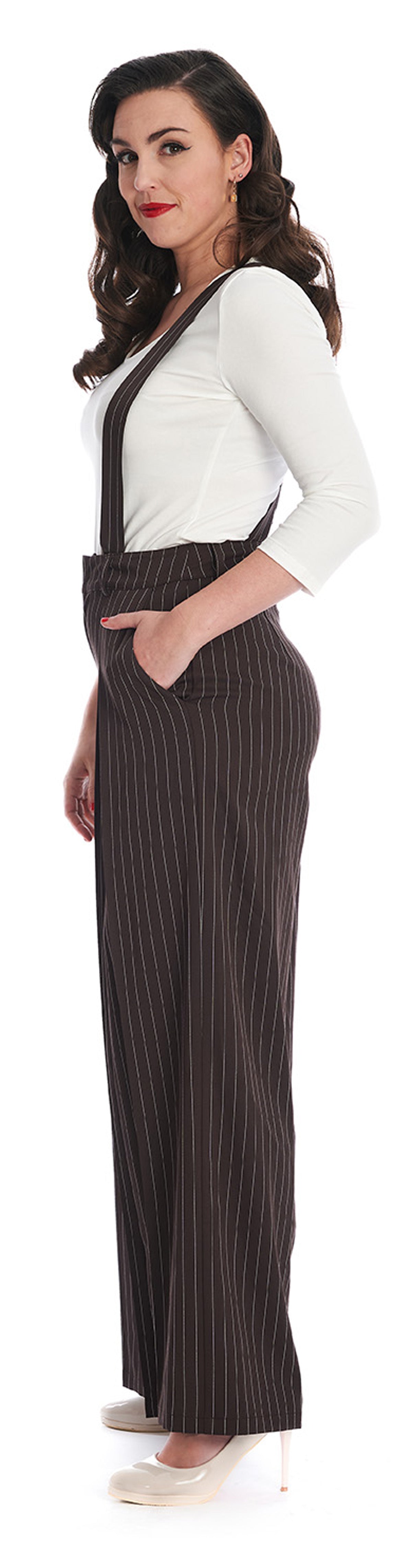 Banned_PIN_STRIPE_GOALS_Nadelstreifen_Suspenders_High_Waist_MARLENE_Hose_Trousers_Dunkelbraun-308AA0OozxfLBH