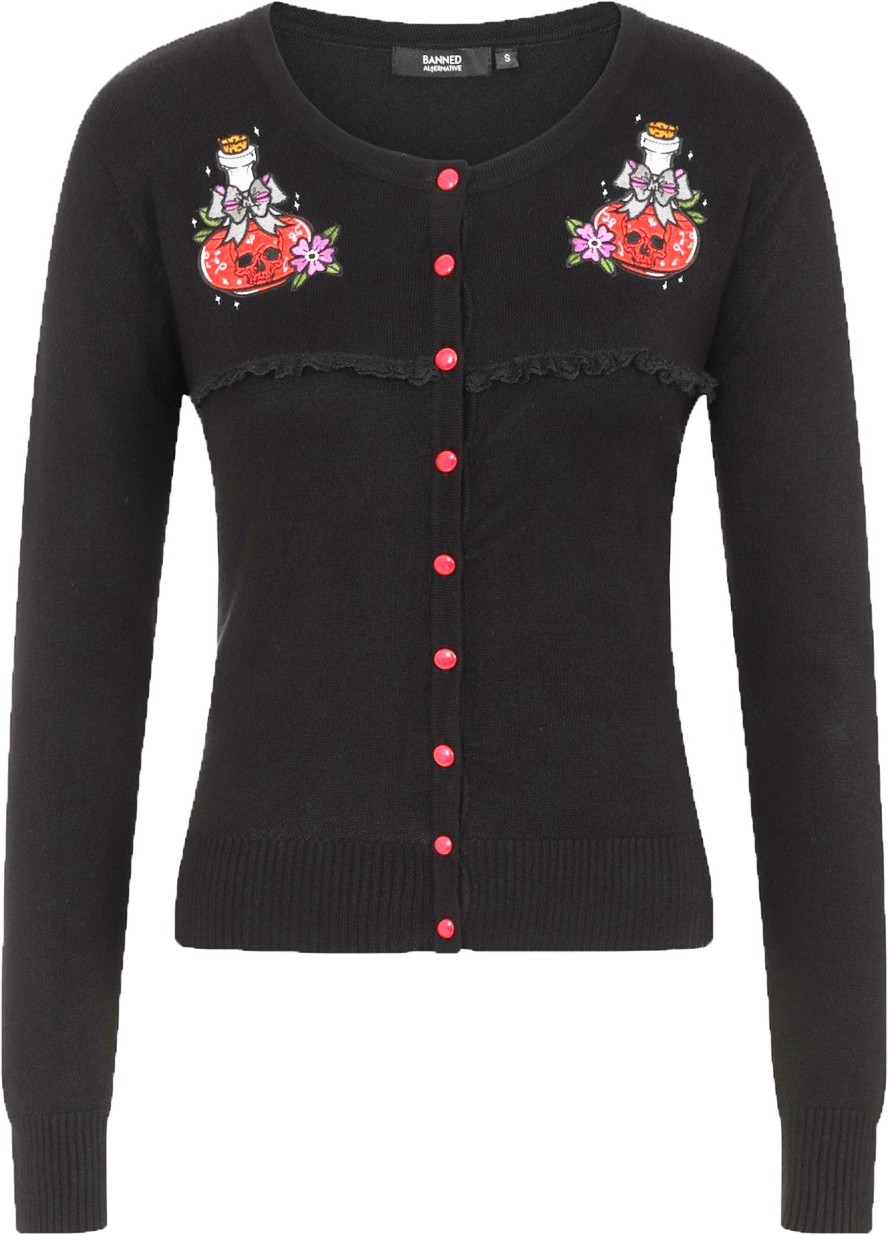 Banned_POINSON_RIP_Embroidered_SKULL_50s_Strickjacke_CARDIGAN_Plus_Size_Killer_Kirsche-1