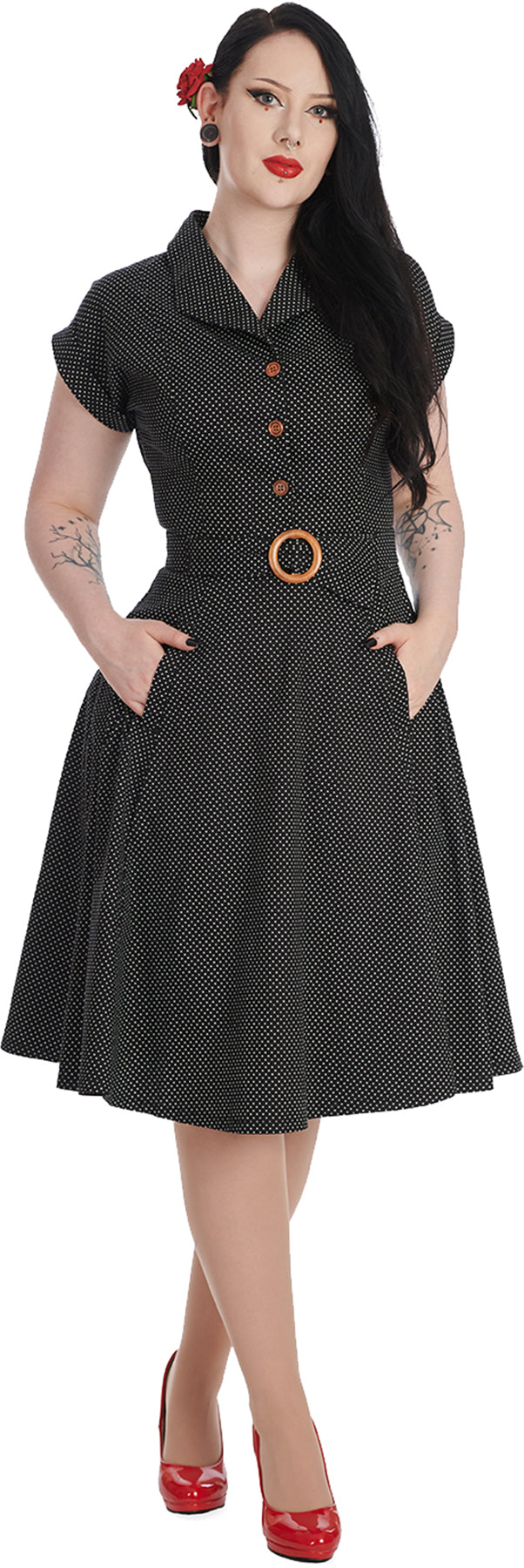 Banned_POLKA_DOT_DANCE_Vintage_PUNKTE_50s_Kurzarm_SWING_DRESS_Hemdkleid_killer_kirsche_1UV5dFAqLX2uKc