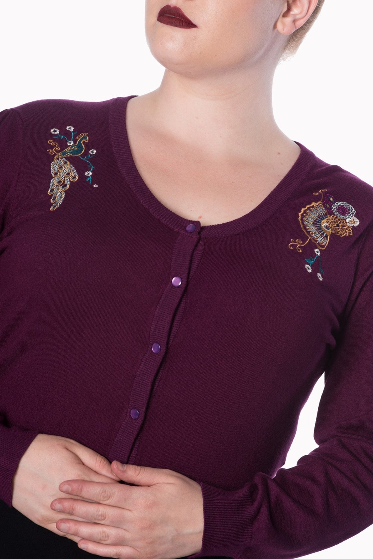 Banned_PROUD_PEACOCK_Pfau_Vintage_CARDIGAN_Strickjacke_-_Plus_Size_killer_kirsche_3