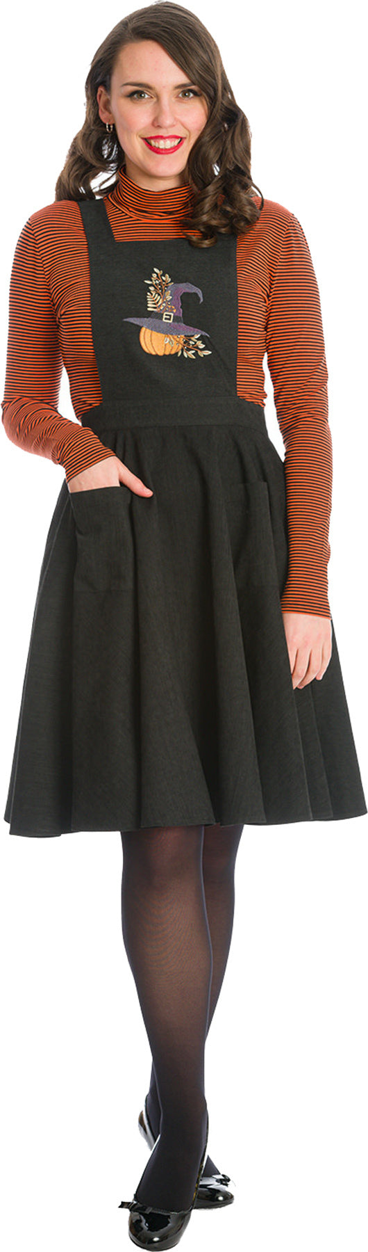 Banned_PUMPKIN_SPICE_AND_ALL_THINGS_NICE_Kuerbis_PINAFORE_Swing_LATZKLEID_Skirt_Plus_Size_Killer_Kirsche-1