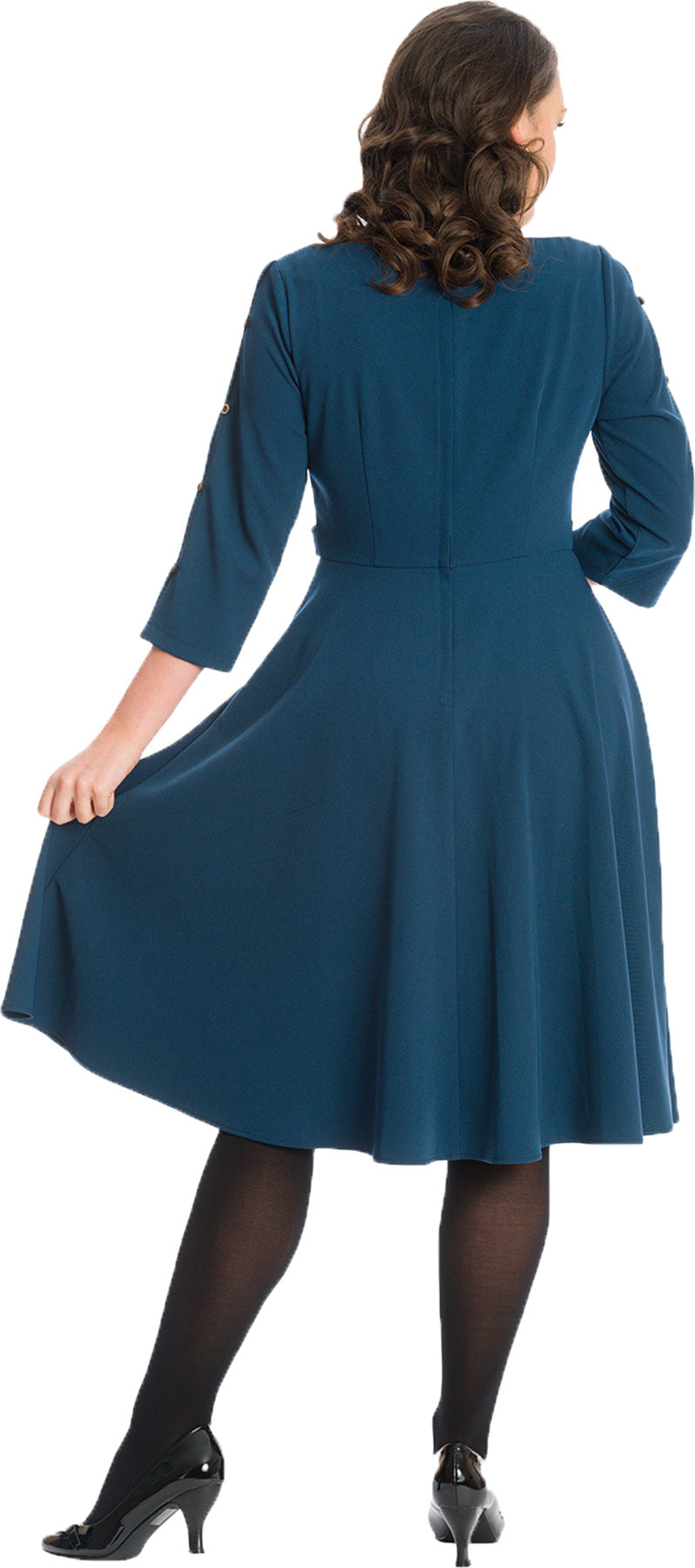 Banned_QUEEN_CHARM_Vintage_PLAIN_Cut-Outs_Boatneck_SWING_DRESS_Kleid_Blau_Killer_Kirsche-2
