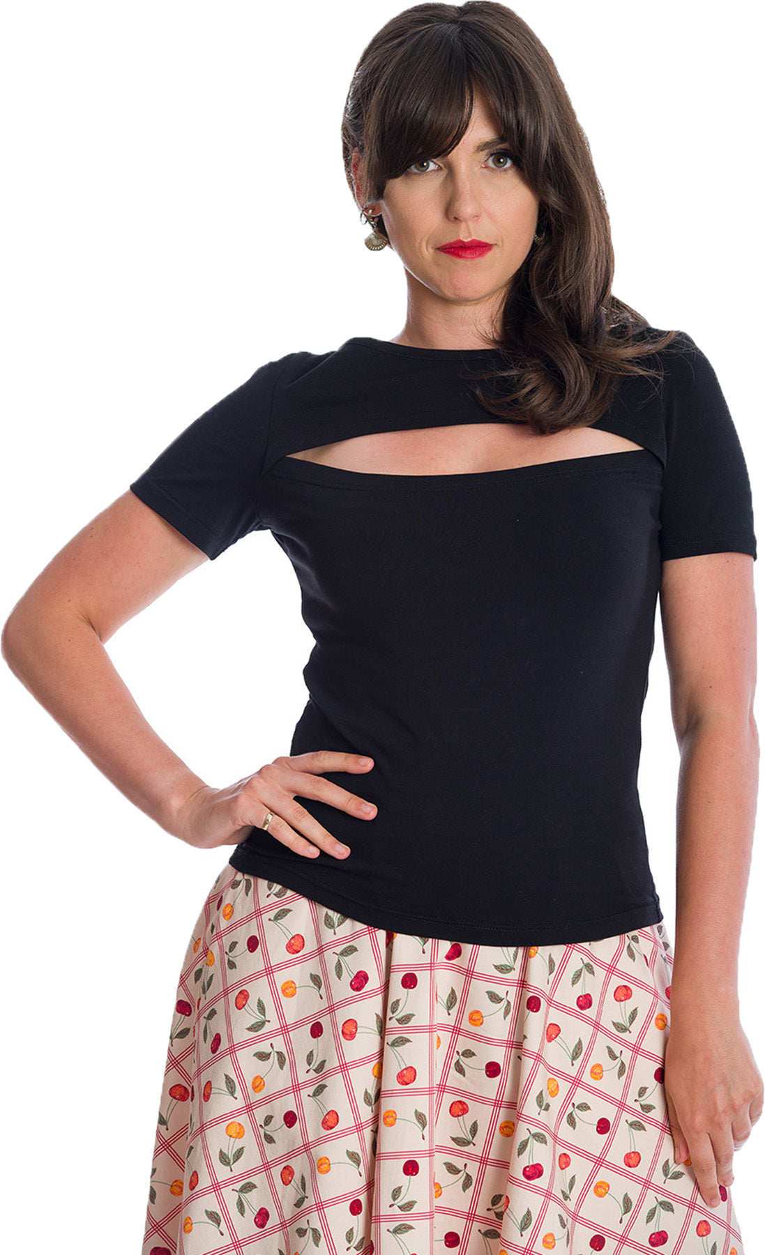 Banned_ROSE_Retro_Basic_Kurzarm_CUT-OUT_Kurzarm_U-BOOT_Oberteil_SHIRT_Schwarz_Killer_Kirsche-2JQg8pArZVuotY
