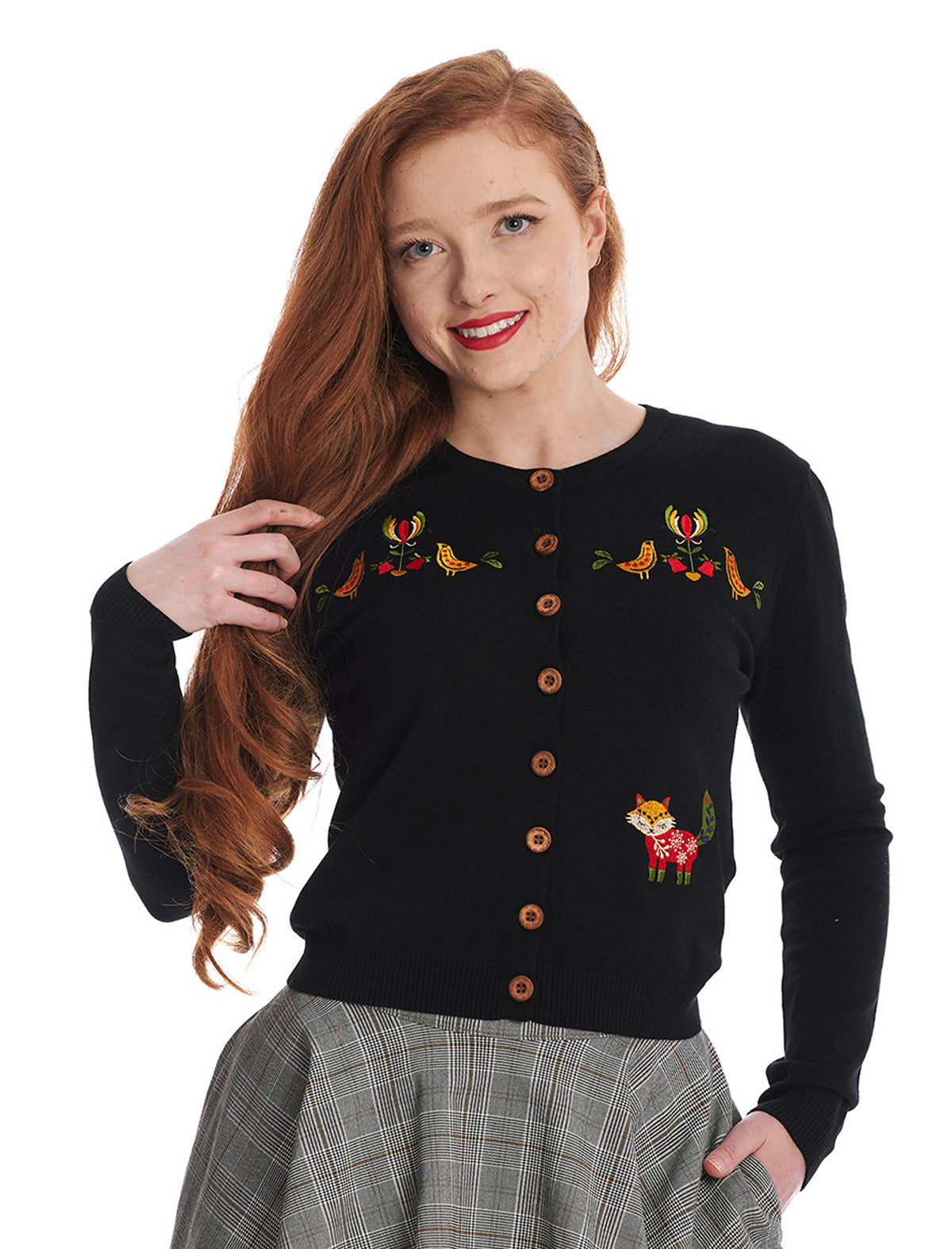 Banned_SCANDI_FOX_Retro_Fuchs_STICK_Heart_CARDIGAN_Strickjacke_Schwarz-1