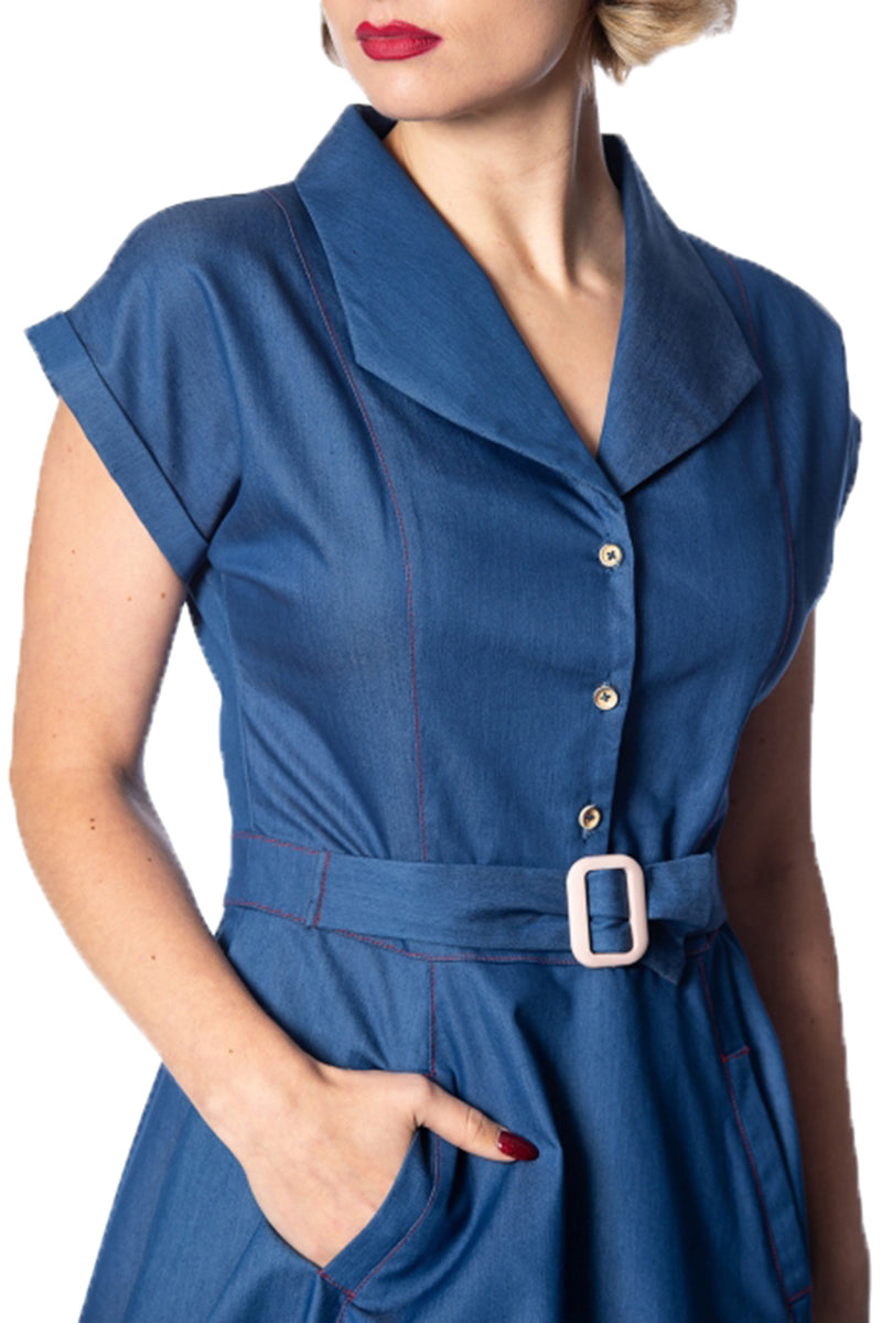 Banned_SEASIDE_DINER_Vintage_CHAMBRAY_Collar_SWING_Dress_KLEID-4