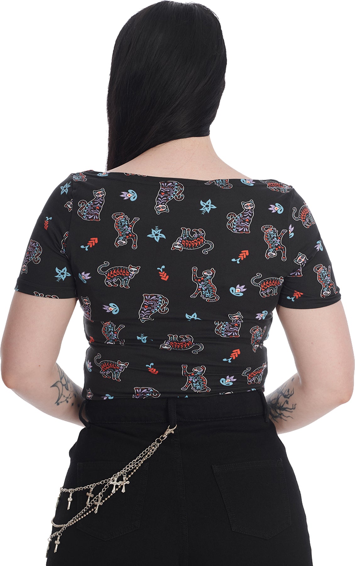 Banned_SKELETON_CAT_Creepy_KATZEN_Tattoo_Kurzarm_Top_T-SHIRT_Oberteil_killer_kirsche_3Mxcadp20GKZ0E