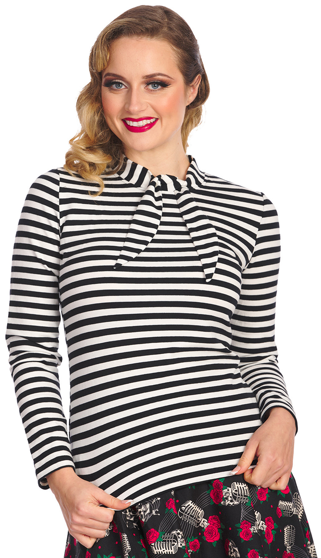 Banned_SPOOKS_and_STRIPES_Basic_STREIFEN_Vintage_RETRO_Langarm_SHIRT_Oberteil_-_Plus_Size_killer_kirsche_5