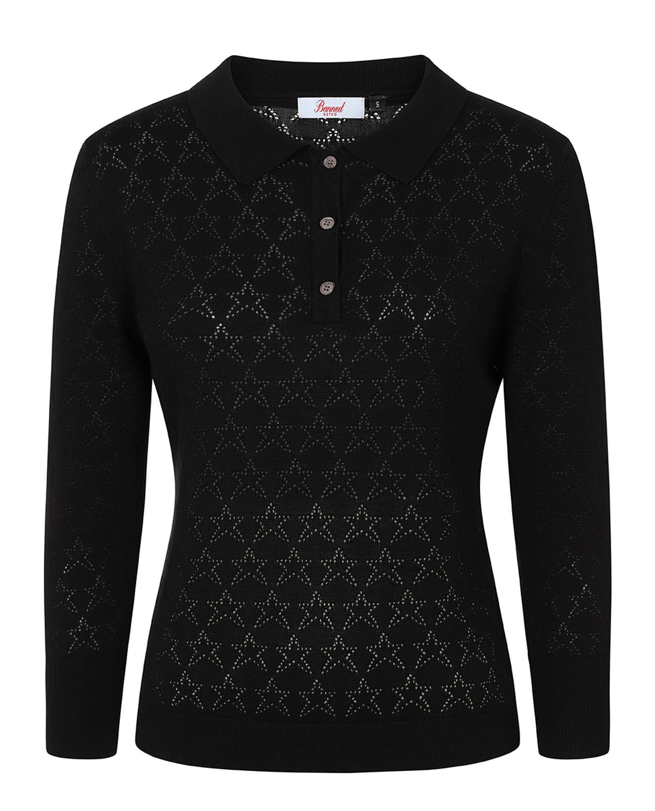 Banned_STARS_ABOVE_Langarm_AJOUR_Lochmuster_Sterne_Pulli_Sweater__Jumper_-_Schwarz-1