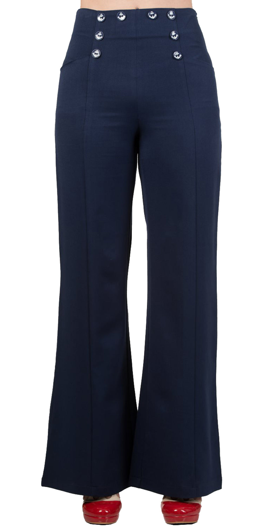 Banned_STAY_AWHILE_Sailor_High_Waisted_MARLENE_Vintage_Hose_Navyblau_killer_kirsche