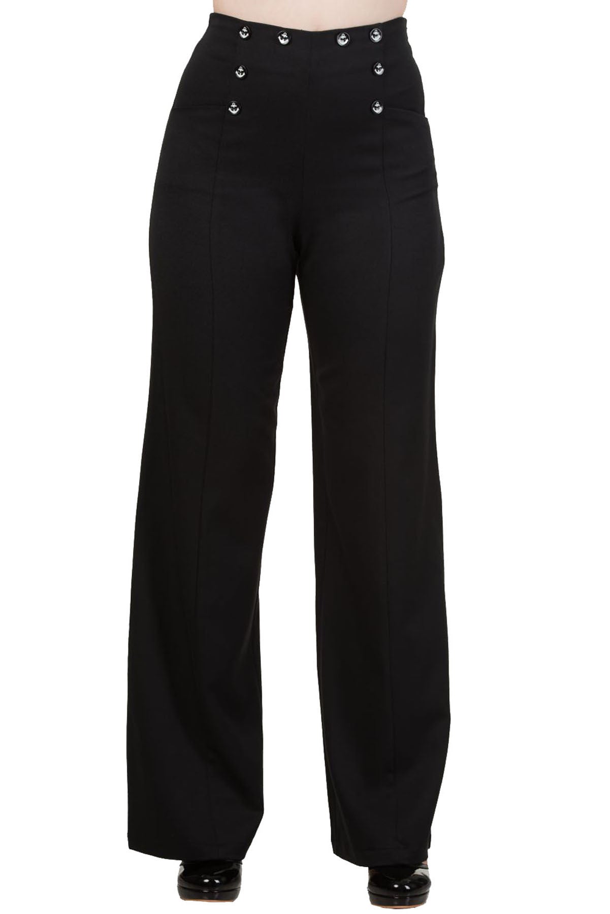Banned_STAY_AWHILE_Sailor_High_Waisted_MARLENE_Vintage_Hose_Schwarz_killer_kirsche