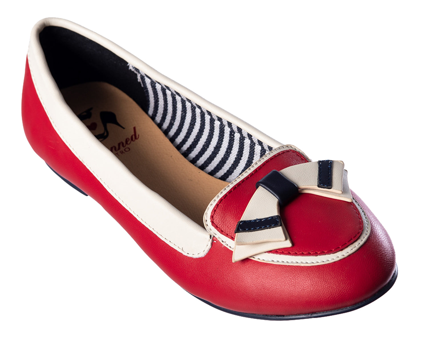 Banned_ST_TROPEZ_SAILOR_Ahoy_Vintage_BALLERINA_Halbschuhe_mit_Schleife__Rot-1