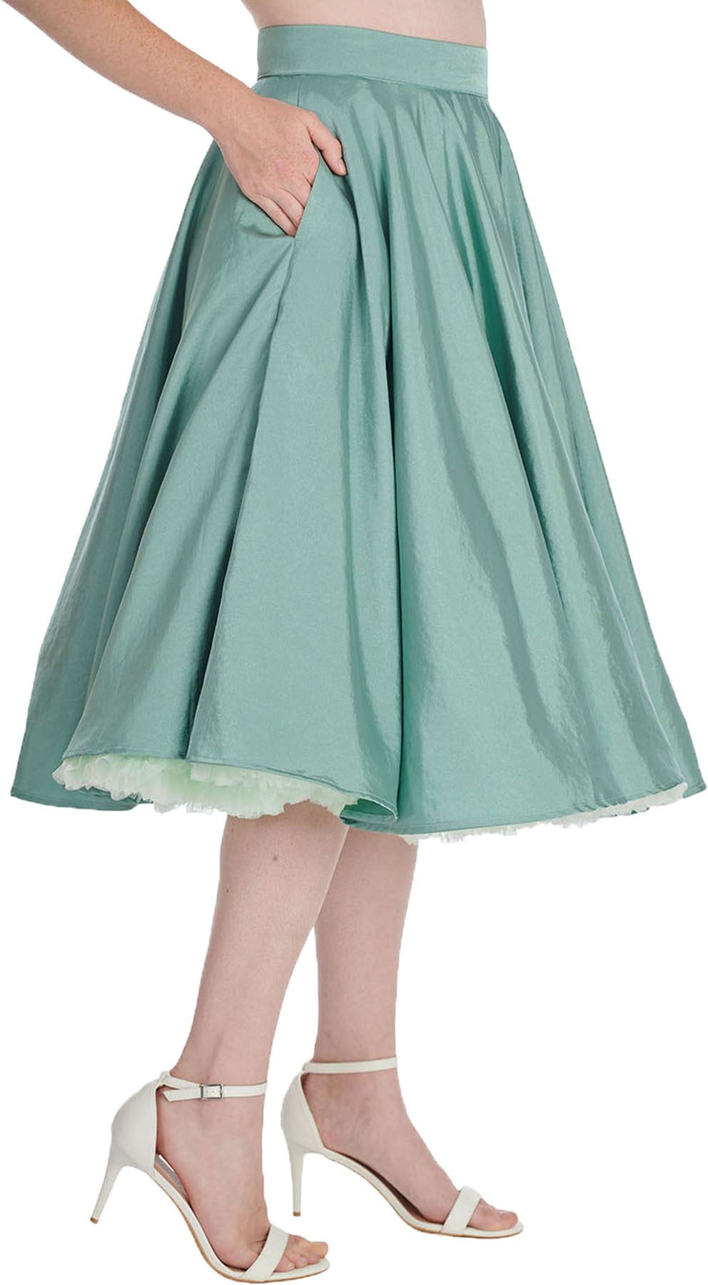 Banned_SUMMER_SILKY_Vintage_HIGH_WAIST_Satin_SWING_SKIRT_Tellerrock_-_Mint_Killer_Kirsche-3