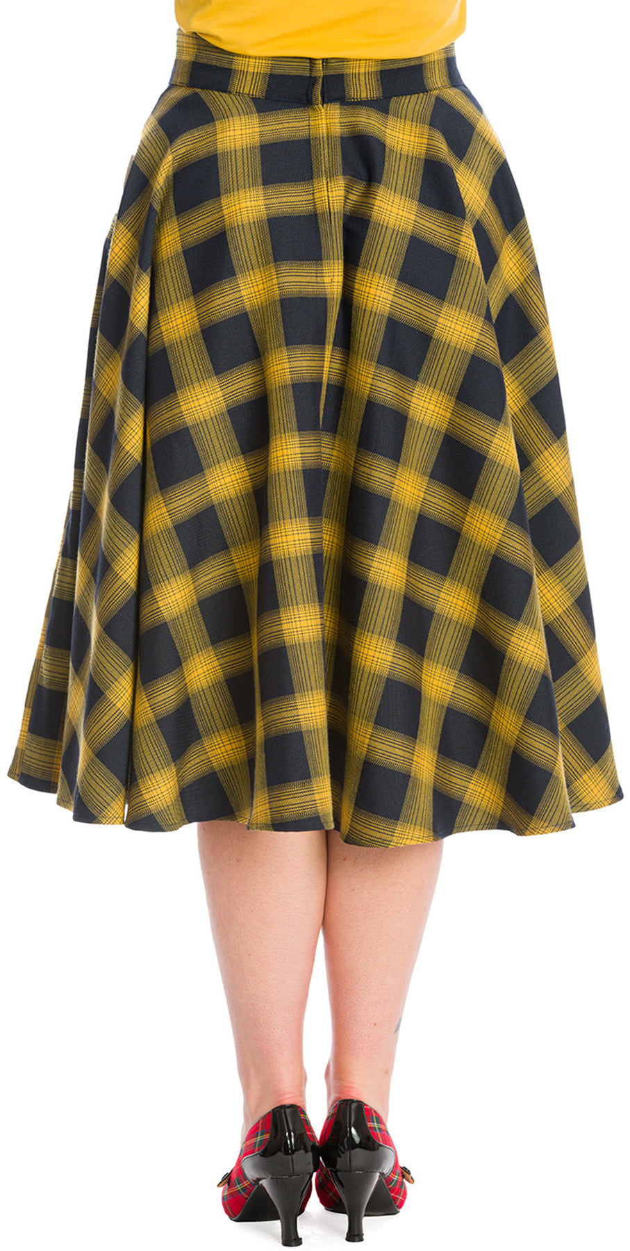 Banned_SWEET_CHECK_Vintage_KARO_Tartan_Tellerrock_SWING_SKIRT_Gelb-Navy_PLUS_SIZE_killer_kirsche_2