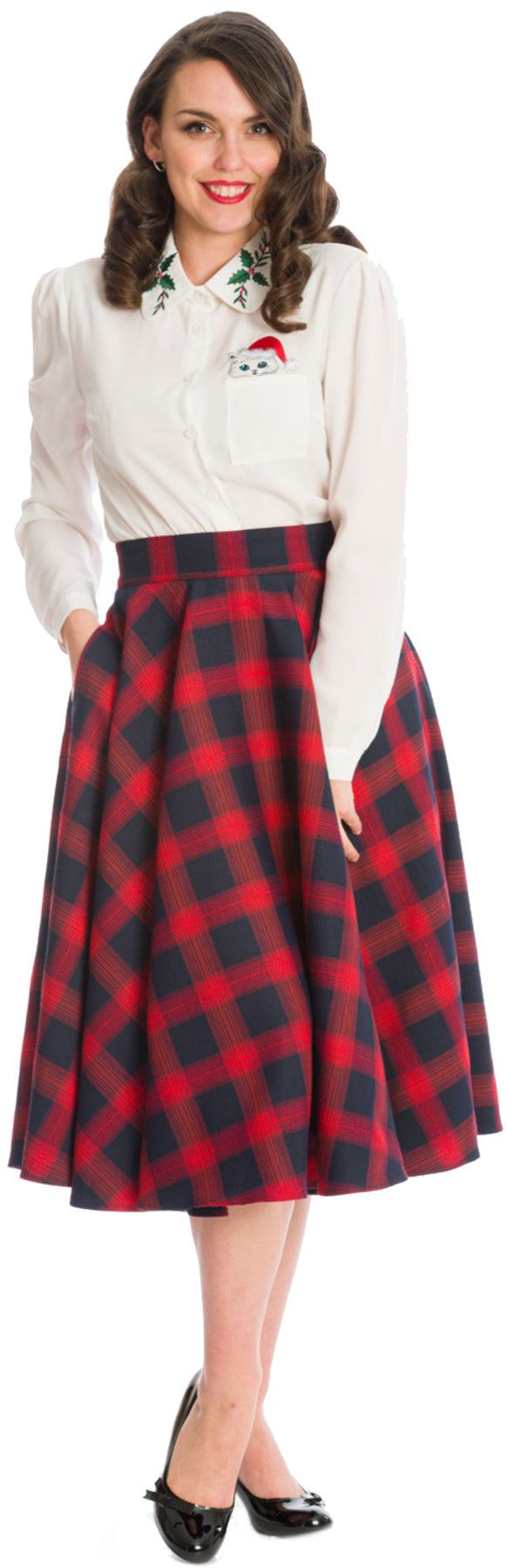 Banned_SWEET_CHECK_Vintage_Karo_Tartan_Tellerrock_Swing_Skirt_-_Rot_killer_kirsche_2