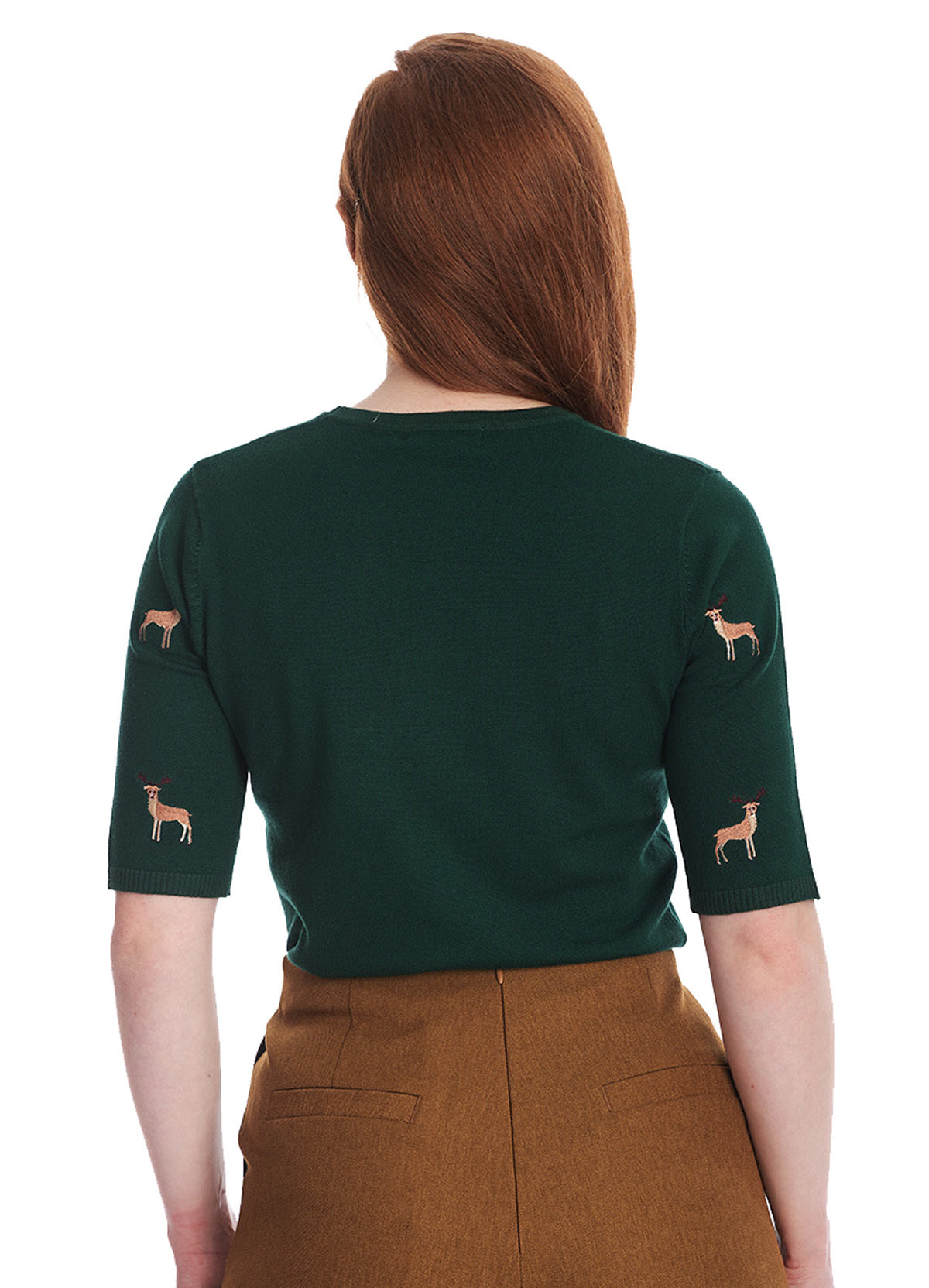 Banned_SWEET_DEER_Retro_Rentier_40s_Vintage_Oberteil_JUMPER_Pullover_Tannengruen-4