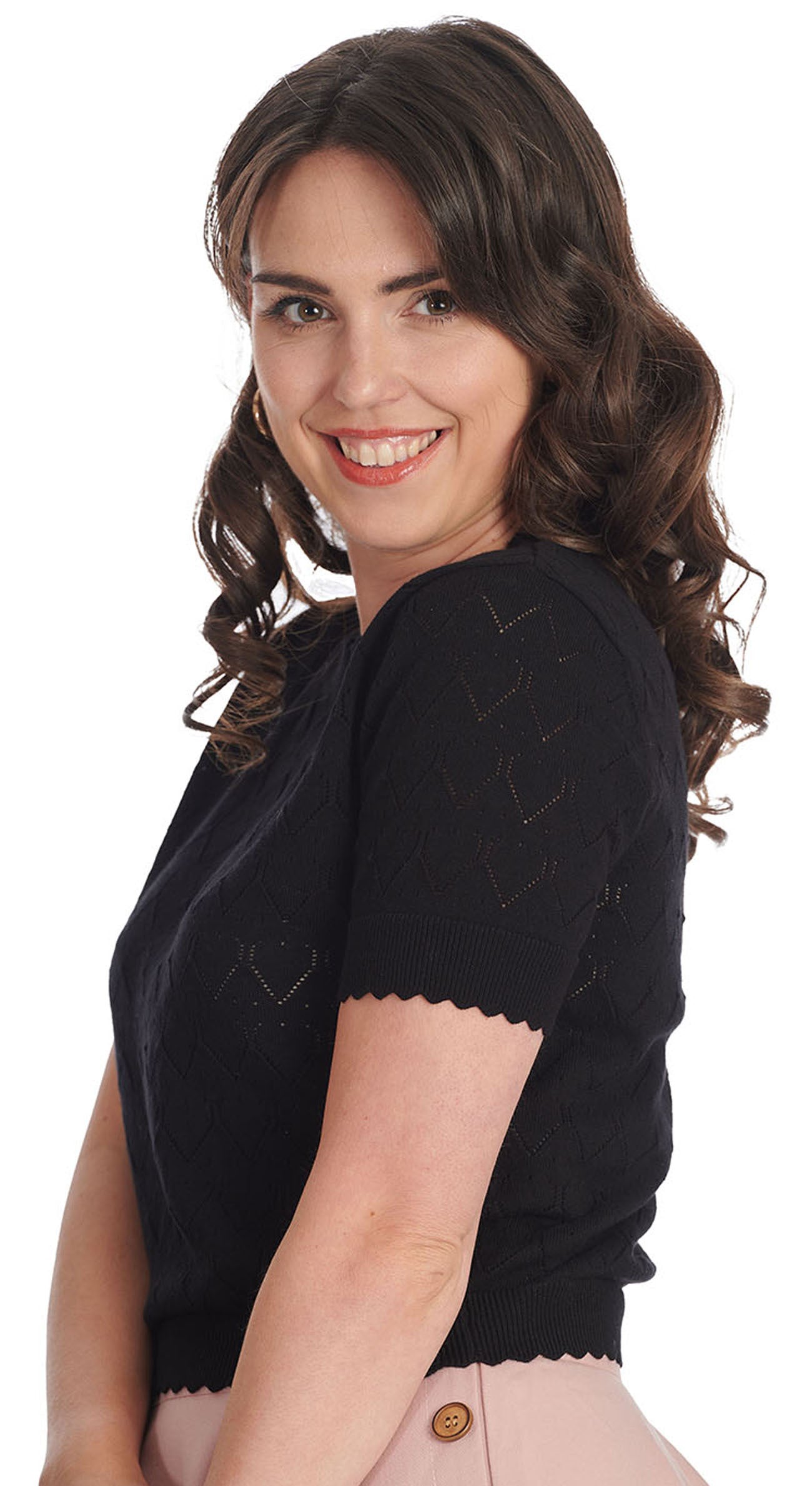 Banned_SWEET_GARDINA_Kurzarm_LOCHMUSTER_Feinstrick_SHIRT_Oberteil_-_Schwarz-3