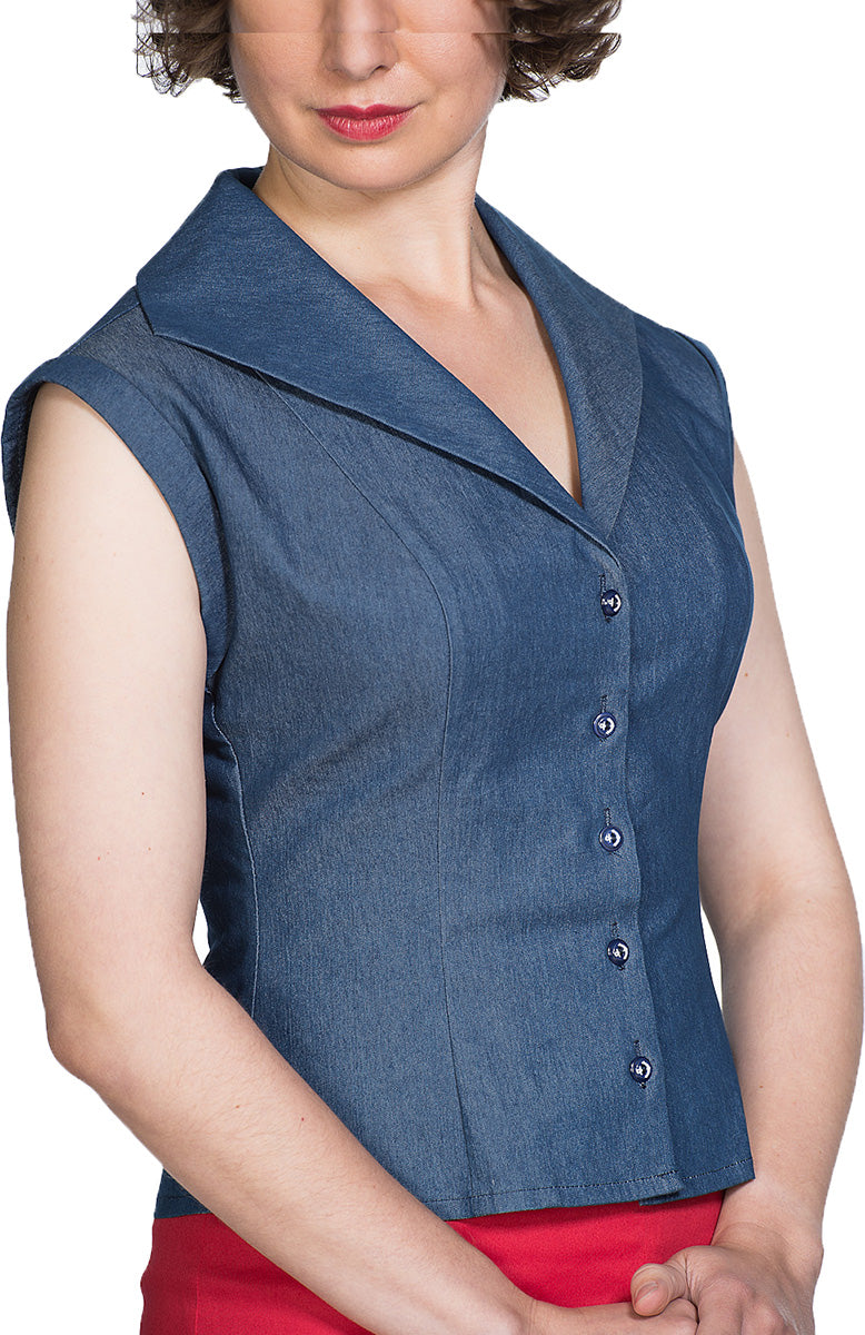 Banned_SWEET_SAIL_Vintage_ANKER_Buttoned_DENIM_V-Neck_BLUSE_Oberteil-3bFdvkDOLuCBIF