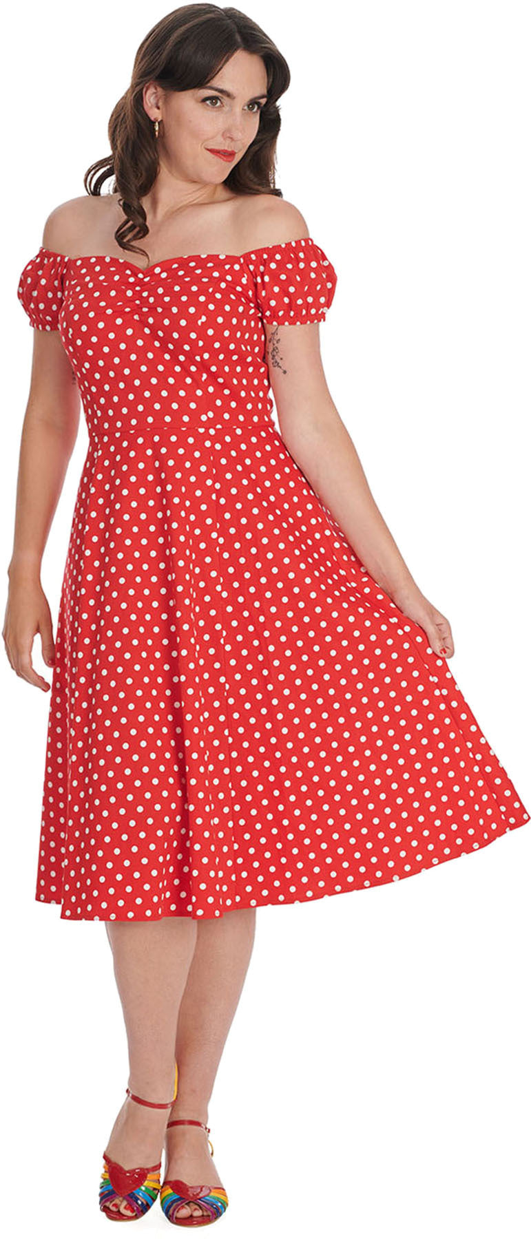 Banned_SWEET_SPOT_Punkte_Polka_DOT_Kurzarm_50s_SWING_DRESS_Kleid_-_Rot_killer_kirsche_1a7NIgdEraPrDR