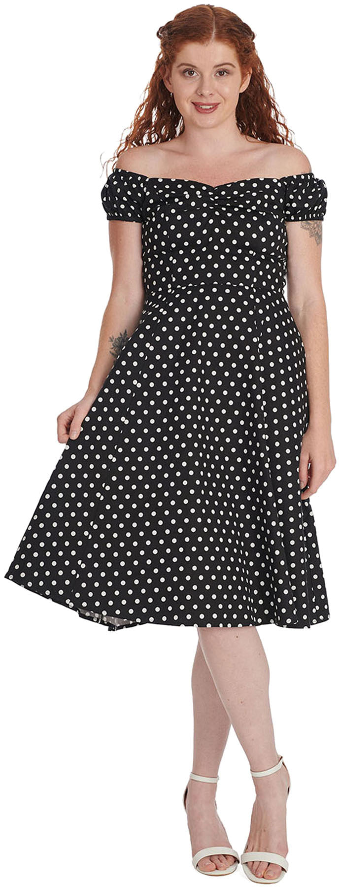 Banned_SWEET_SPOT_Punkte_Polka_DOT_Kurzarm_50s_SWING_DRESS_Kleid_killer_kirsche_1