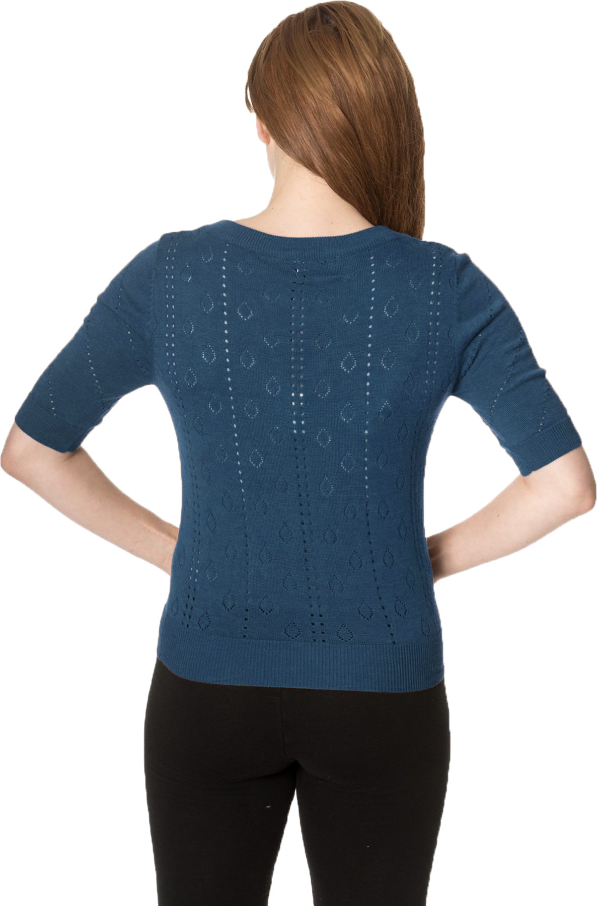 Banned_TEAR_DROP_50s_Halbarm_LOCHMUSTER_Feinstrick_SHIRT_Oberteil_TOP_Blau_Killer_Kirsche-2