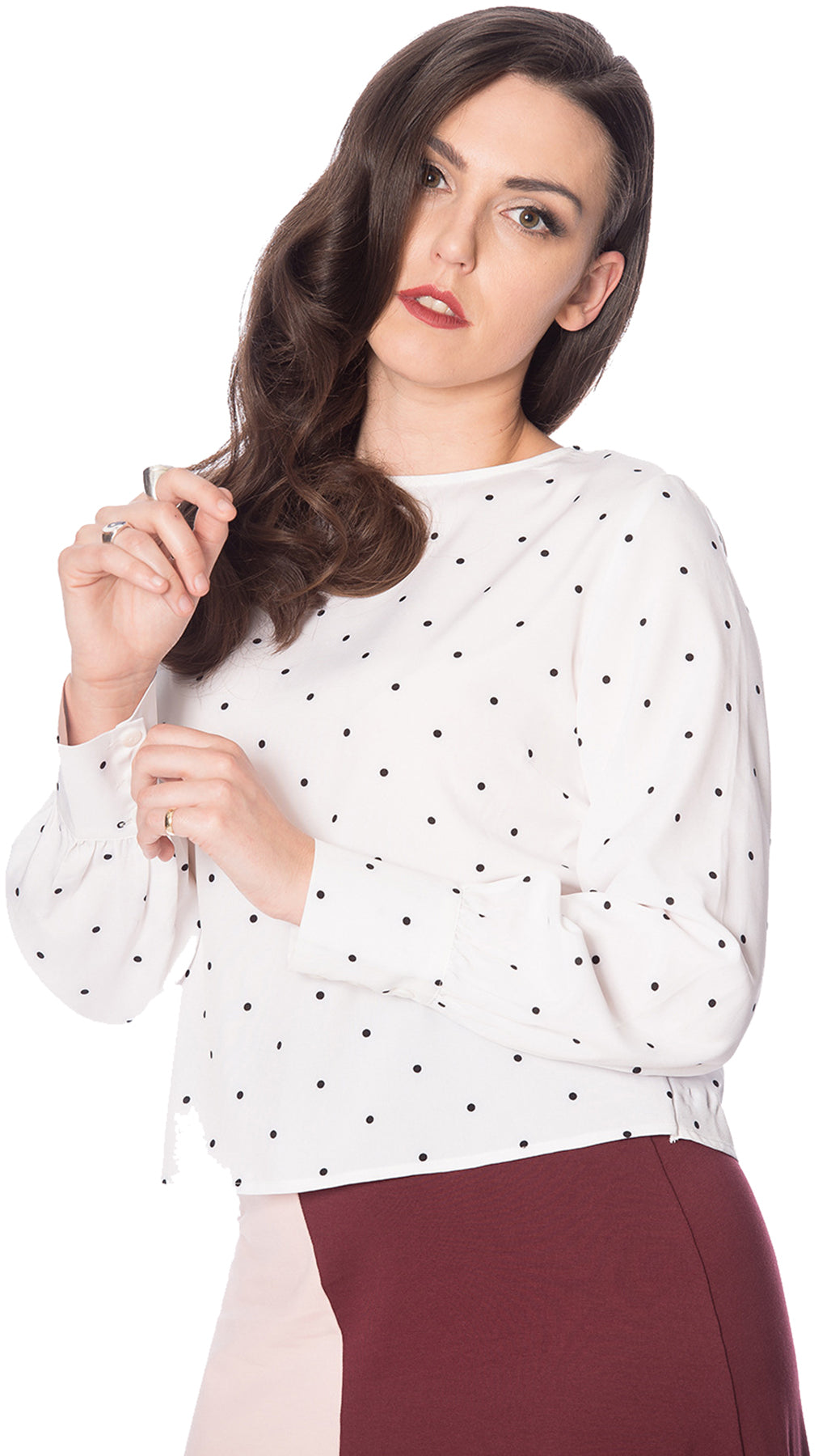 Banned_THE_DOTTY_Polka_Dots_Punkte_langarm_Vintage_Bluse_BLOUSE_Oberteil_killer_kirsche_2oAIK7v7Qnjltl