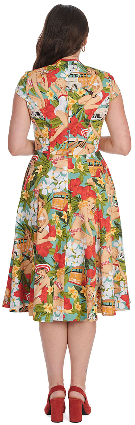 Banned_TROPIC_DREAMER_Floral_PIN_UP_GIRLS_Cut-Out_Kurzarm_SWING_DRESS_Kleid_Killer_Kirsche-4
