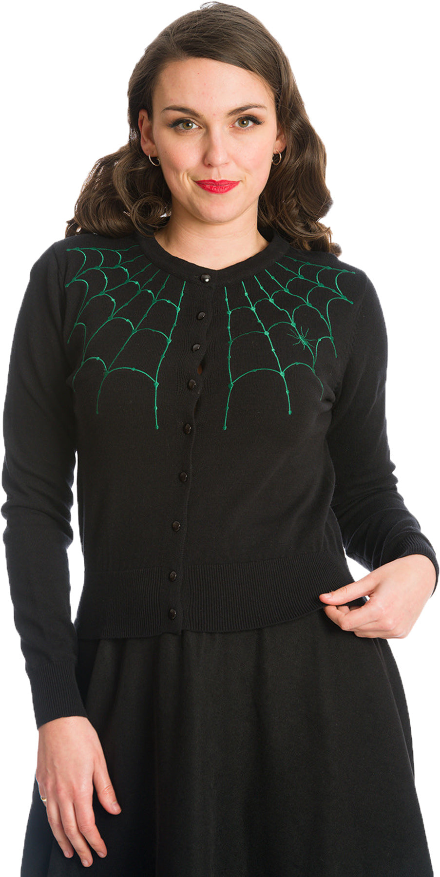 Banned_UNDER_HER_WEB_SPELL_Spinnennetz_EMBROIDERY_Strickjacke_CARDIGAN_Killer_Kirsche-1