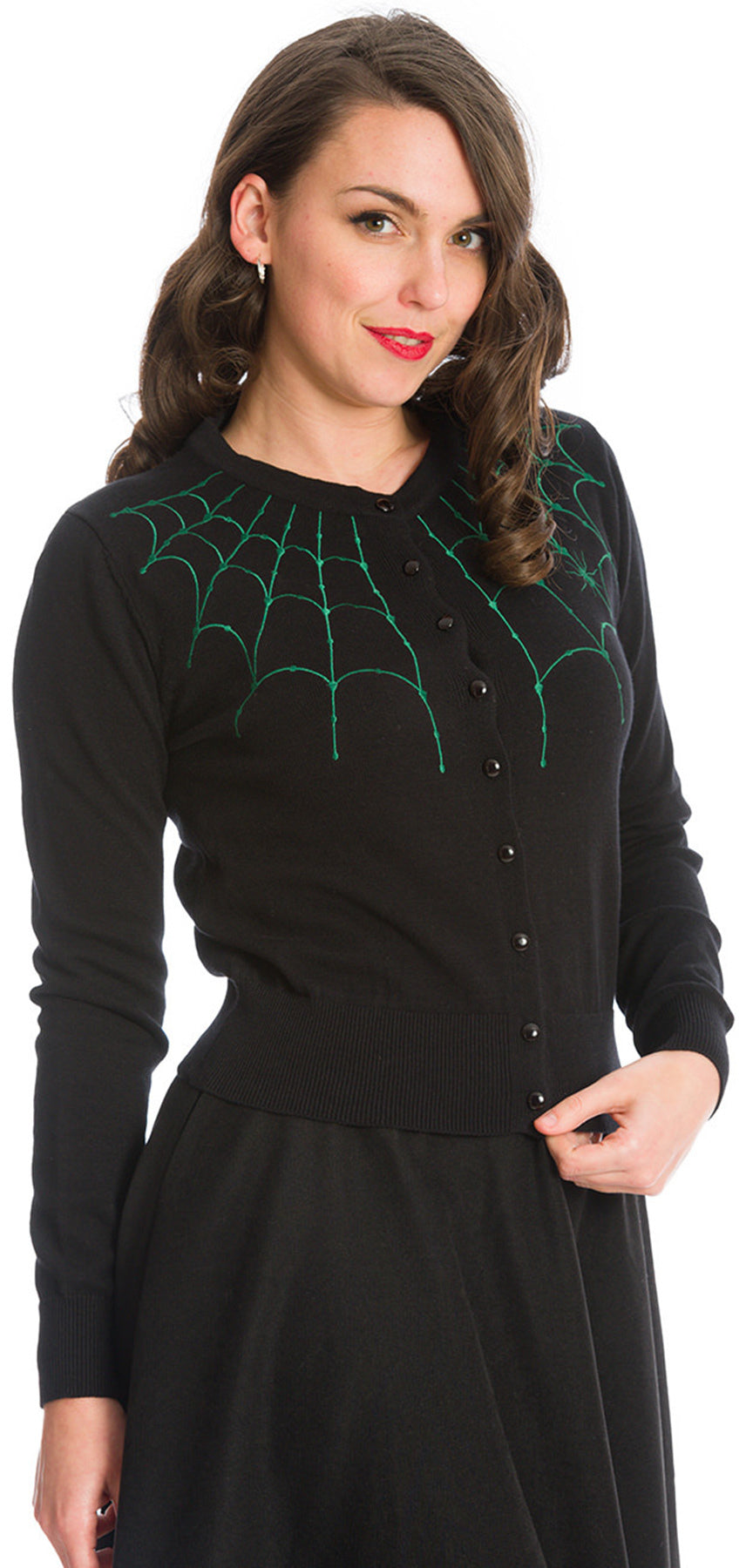 Banned_UNDER_HER_WEB_SPELL_Spinnennetz_EMBROIDERY_Strickjacke_CARDIGAN_killer_kirsche_2