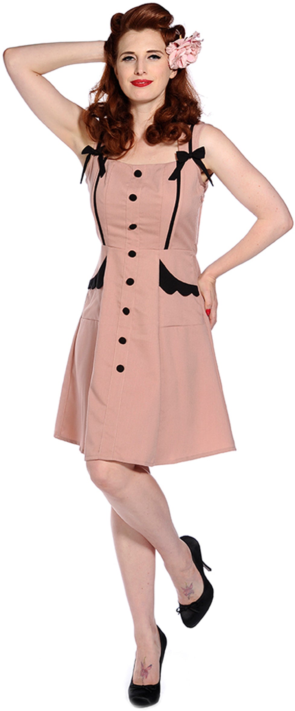 Banned_Vintage_40s_2-Tone_Classic_DUSTY_Bow_Dress_KLEID
