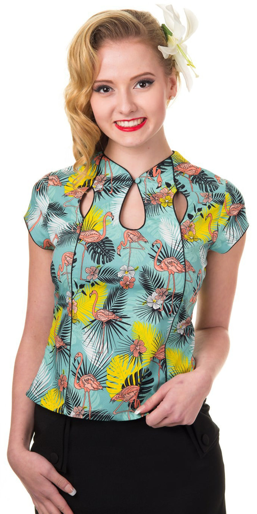 Banned_WANDERLUST_Retro_FLAMINGO_Peephole_Kurzarm_Bluse_Oberteil_killer_kirsche_1kdqK9LfhD1uis