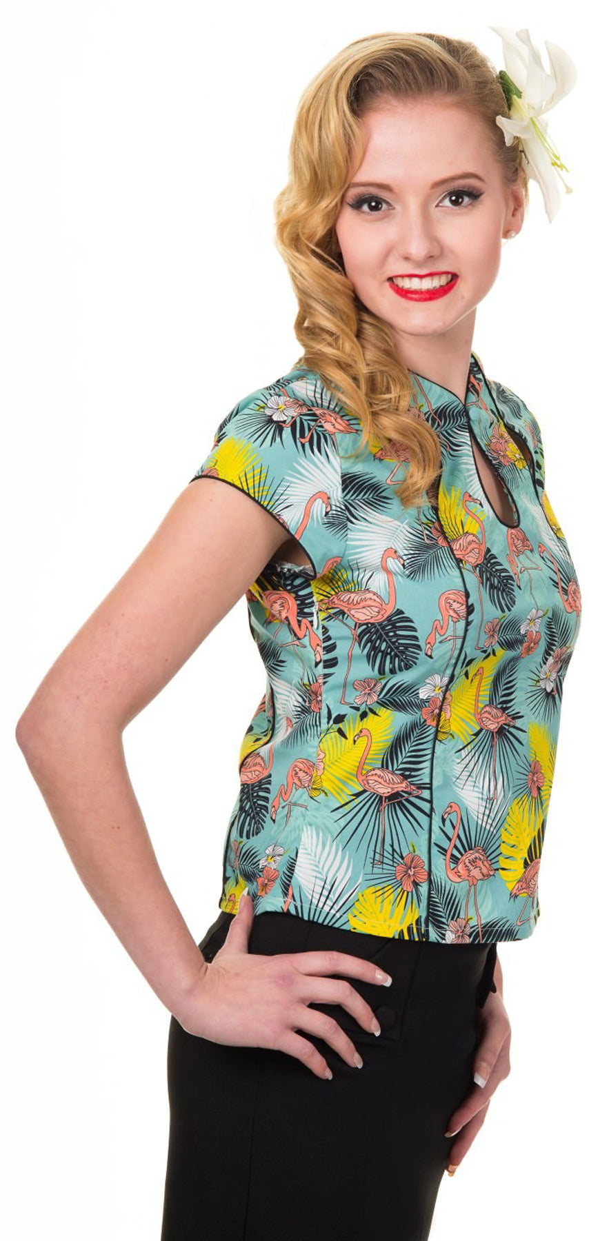 Banned_WANDERLUST_Retro_FLAMINGO_Peephole_Kurzarm_Bluse_Oberteil_killer_kirsche_2rsaveX8ce6CY7