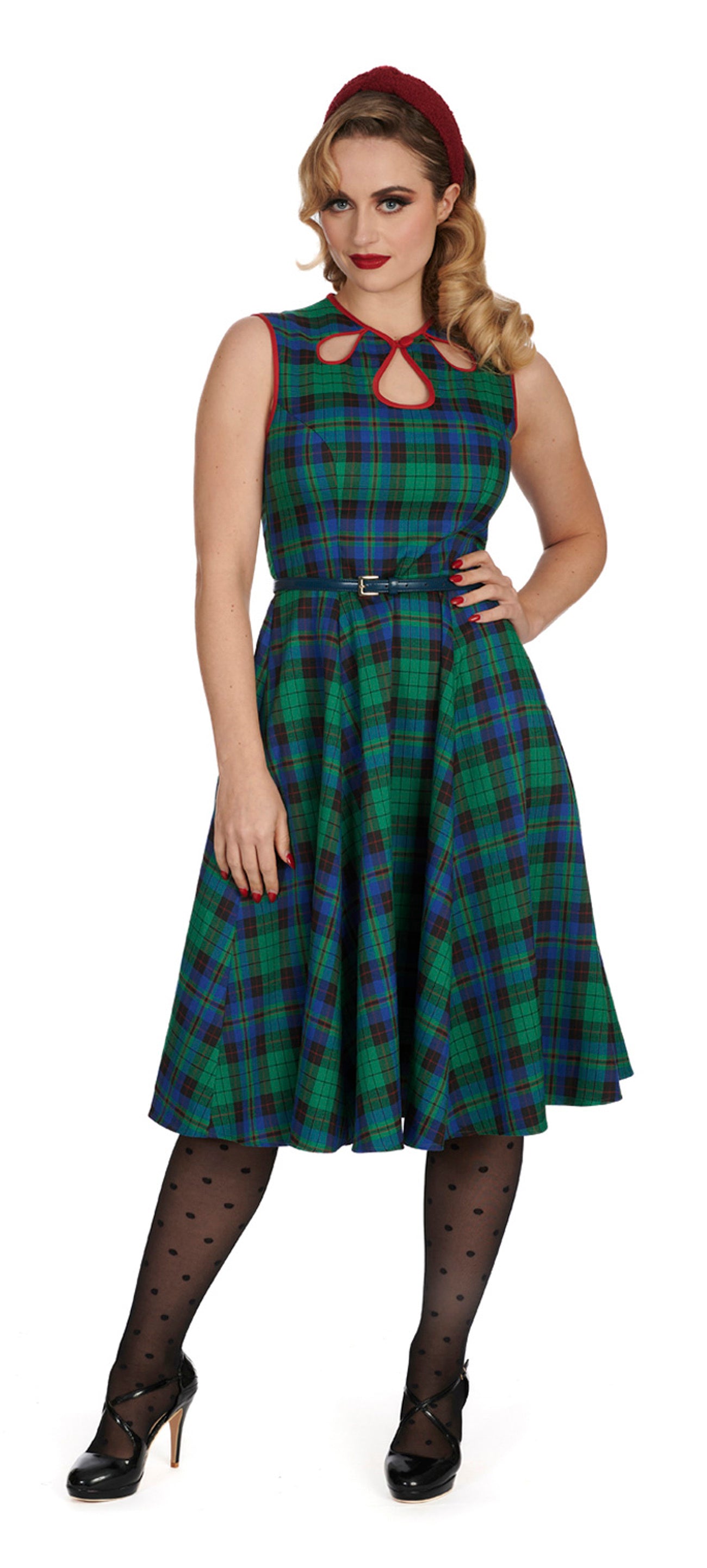 Banned_WINTER_CHECK__Vintage_Cut-Out_Tartan_Karo_50s_Flare_SWING_DRESS_Kleid_-_Dunkelgruen-1