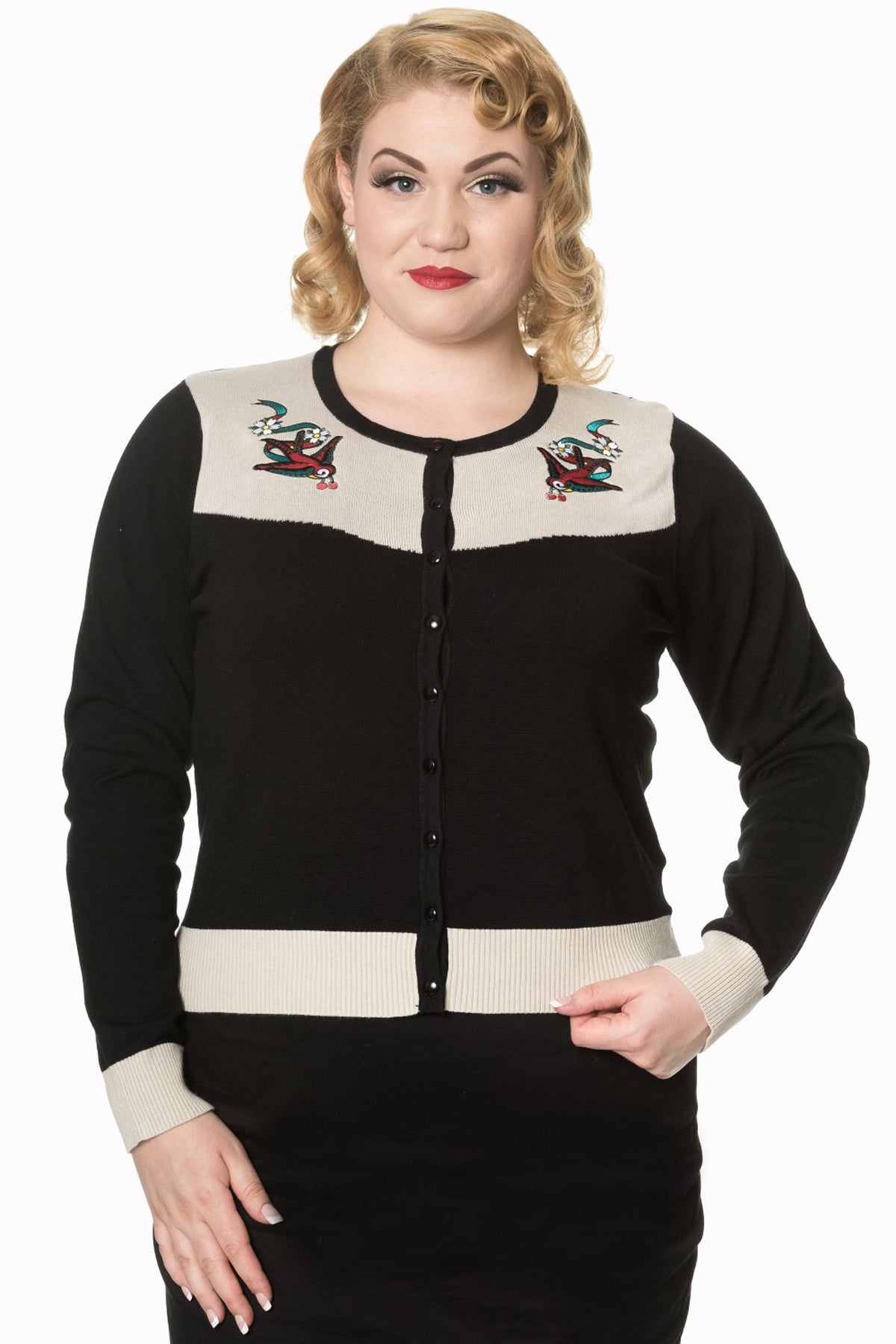Banned_YOUNG_LOVE_Schwalben_OLDSHOOL_Tattoo_CARDIGAN_Strickjacke_-_Plus_Size_killer_kirsche_2