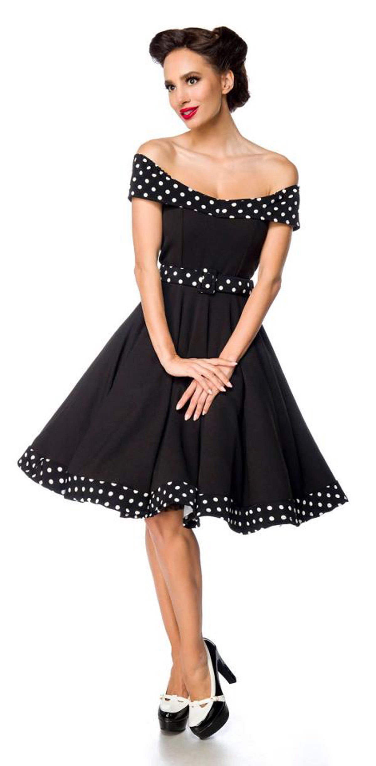 Belsira_POLKA_DOT_SWING_Retro_Carmen_Punkte_50s_Swing_Dress_KLEID_-_Schwarz-1