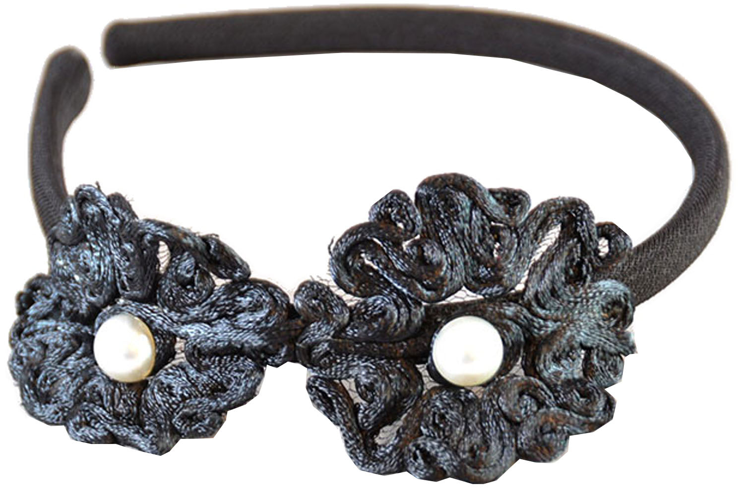 Black_FLOWER_Blumen_Pearls_HEADPIECE_Haarreif