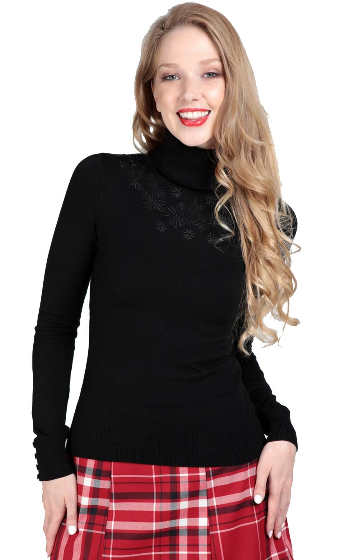 Bright_And_Beautiful_QUINCY_Turtleneck_STRICK_Rollkragen_JUMPER_Pullover_-_Schwarz_killer_kirsche_1