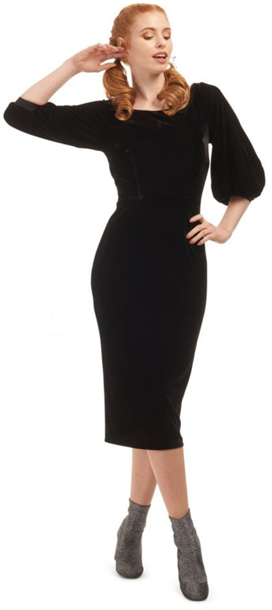 Bright_and_Beautiful_ALEX_Vintage_VELVET_Samt_Pencil_Dress_BLEISTIFTKLEID-1
