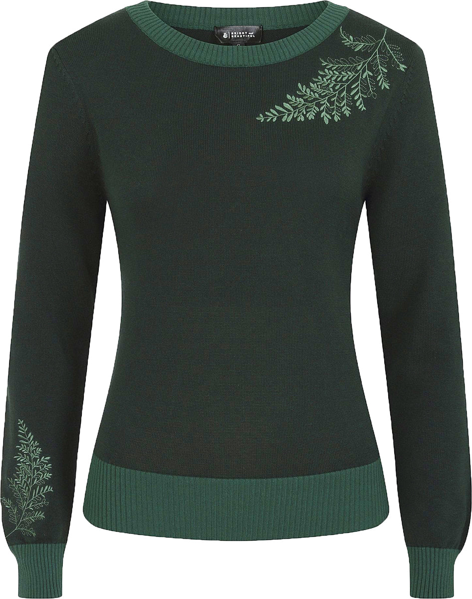 Bright_and_Beautiful_CLARIS_Vintage_EMBROIDERED_FERN_Retro_JUMPER_Pullover_Gruen-2LhJCQCuSVV7wi