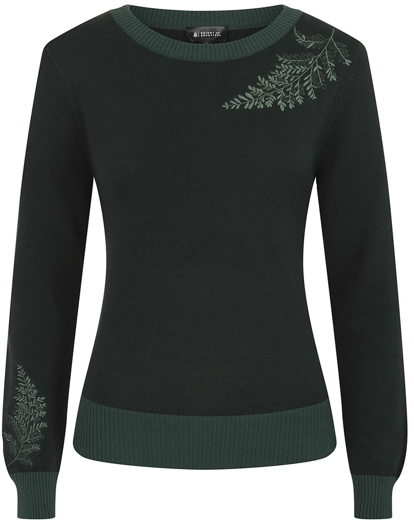 Bright_and_Beautiful_CLARIS_Vintage_EMBROIDERED_FERN_Retro_JUMPER_Pullover_Gruen_killer_kirsche_1